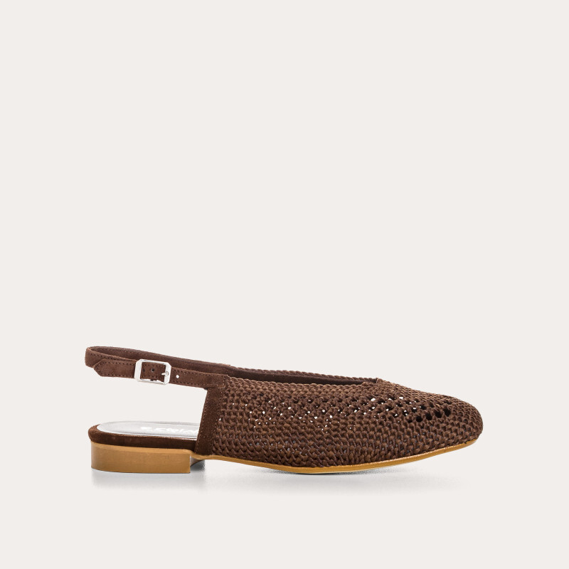 1RQ0416-144 [REQINS] BallerinesSlingback En Crochet Cyrielle CACAO #TT-11230 (EU)