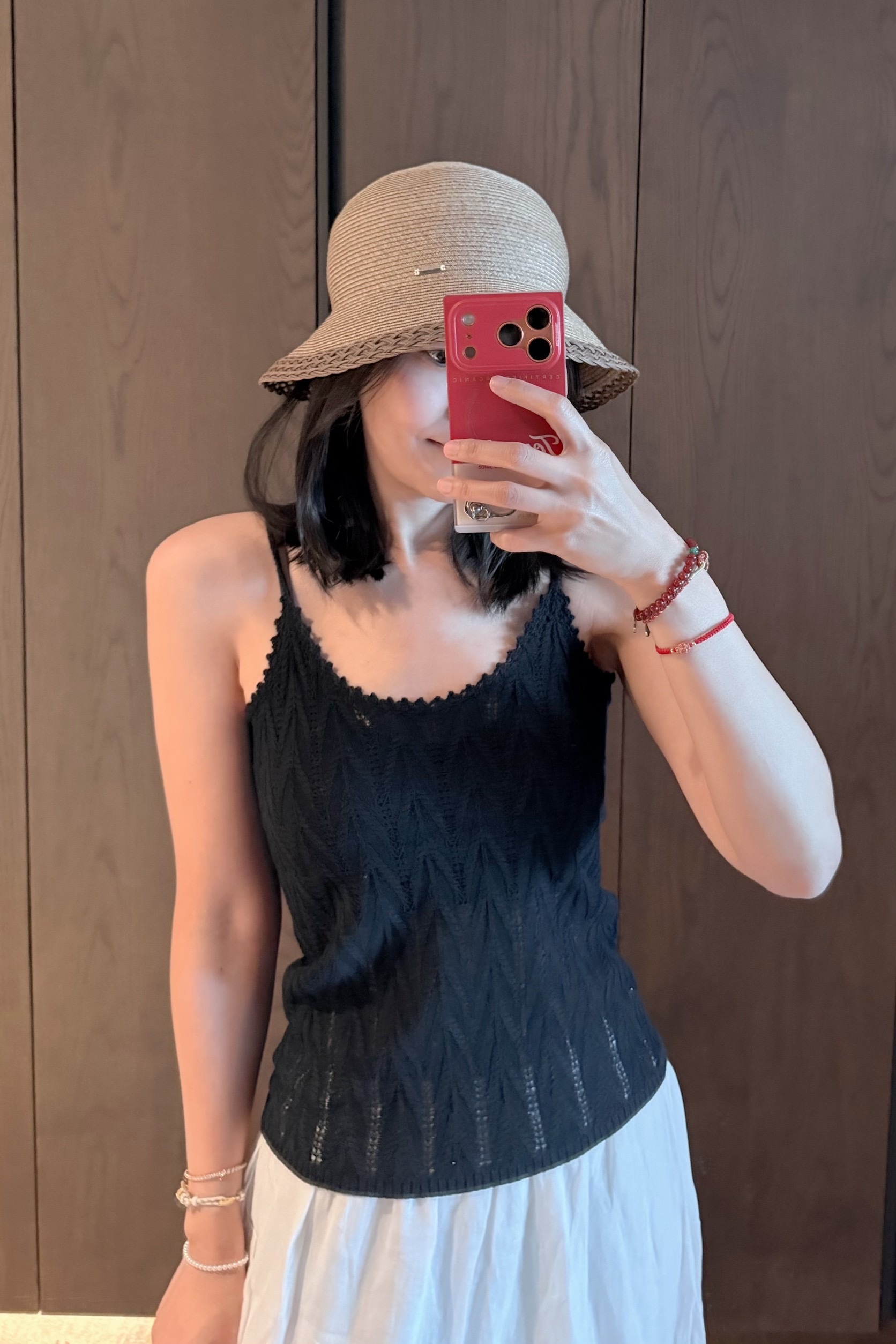 言午 兩面穿織花吊帶背心 F size