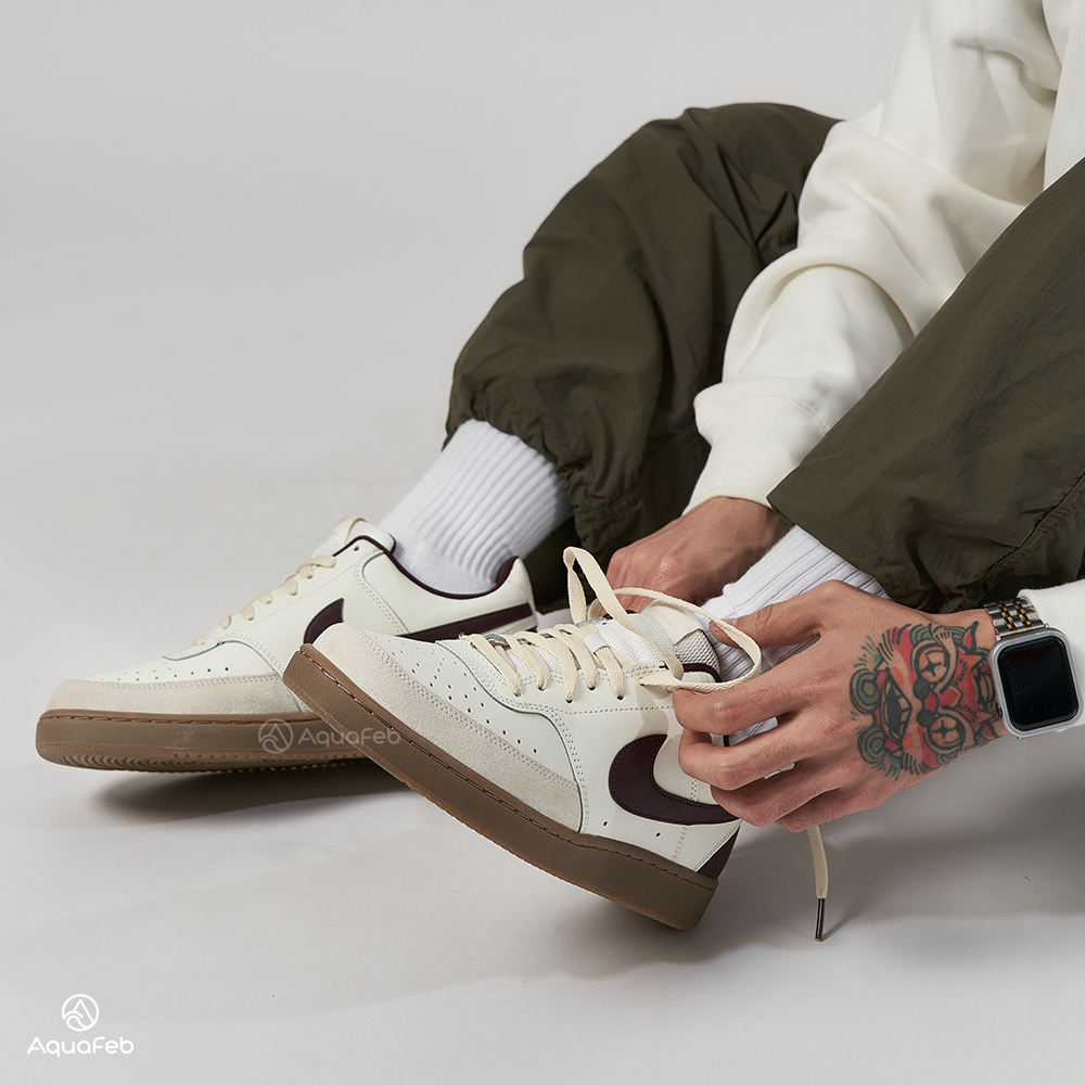 Nike Court Vision Low 男 米白酒紅 低筒 復古 板鞋 穿搭 運動 休閒鞋 HV2530-101
