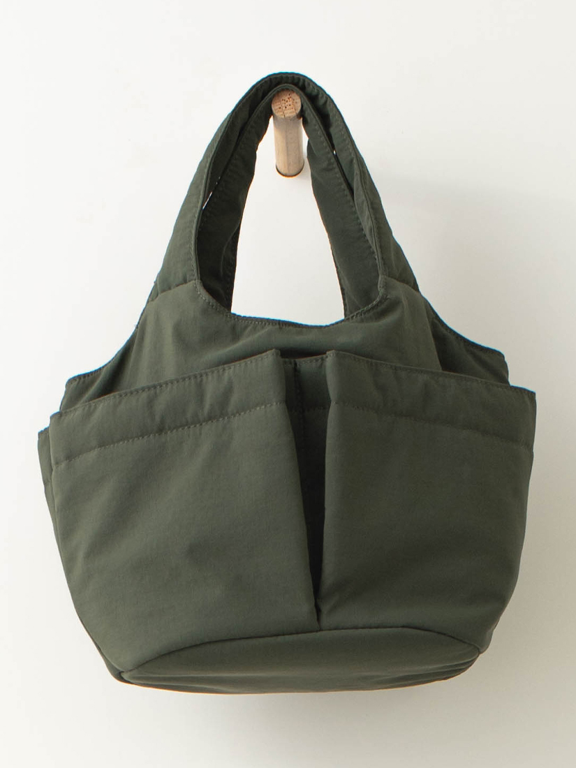 多口袋格紋雲朵小托特包