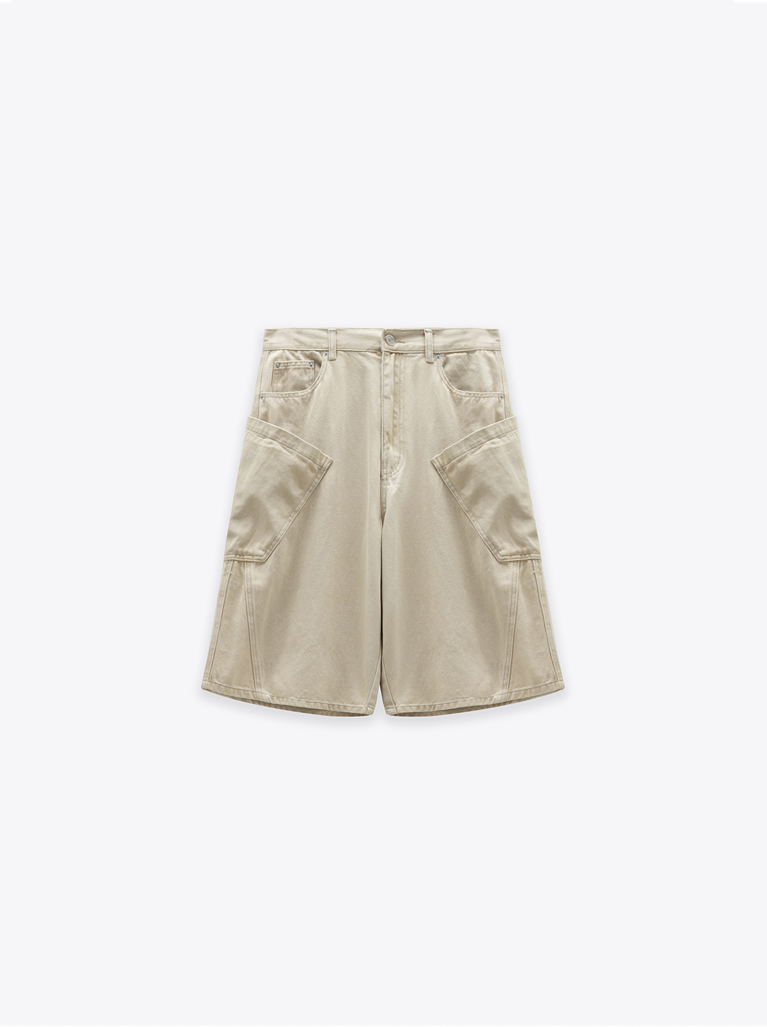 側邊大貼袋造型闊腿短褲