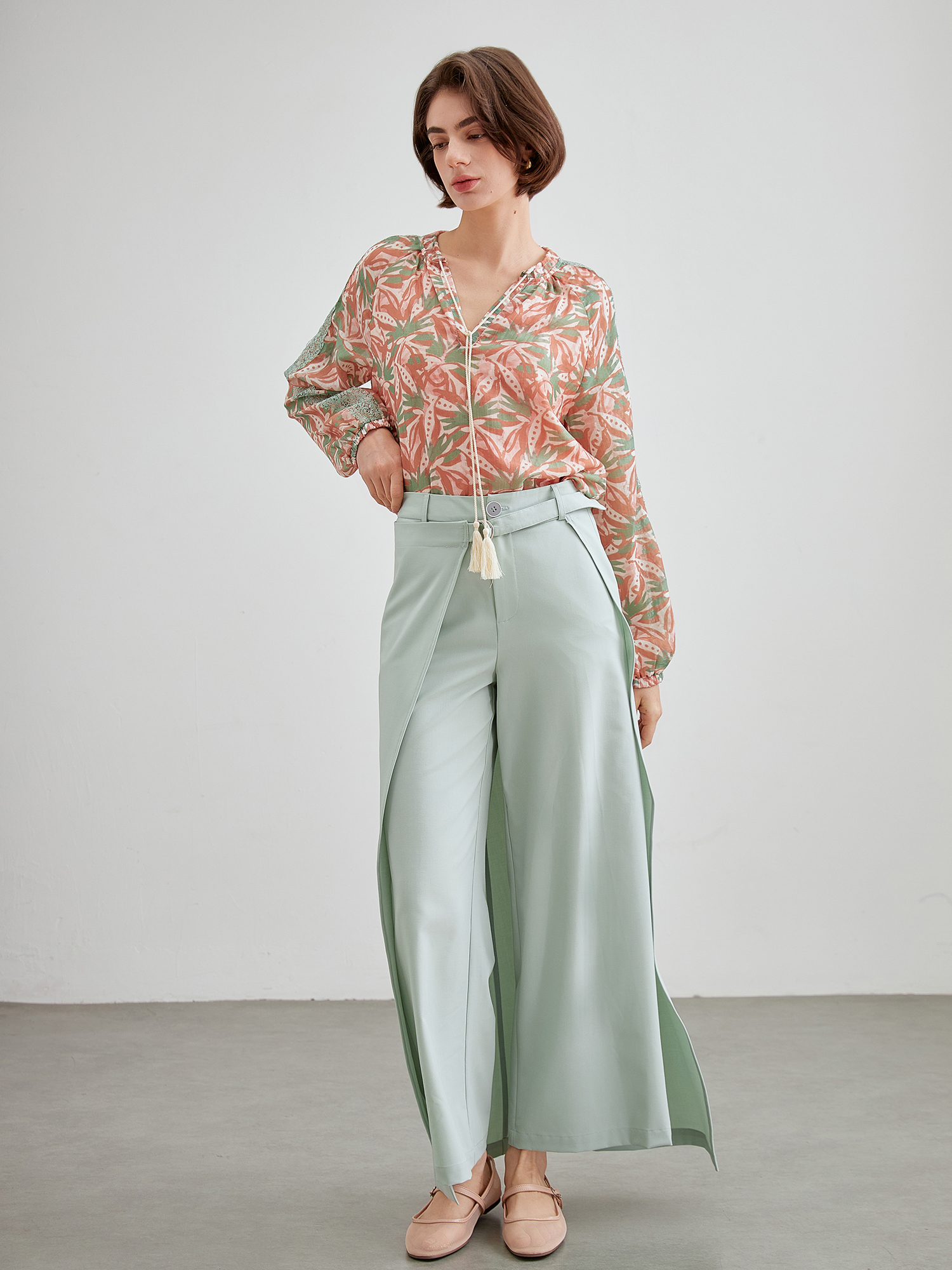 mi-tu detachable wide-leg skirt pants