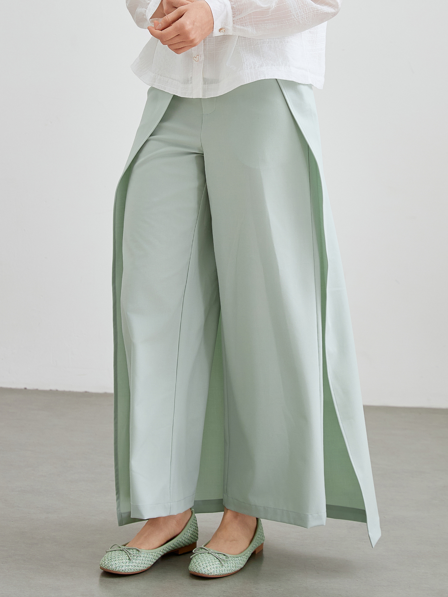 mi-tu detachable wide-leg skirt pants