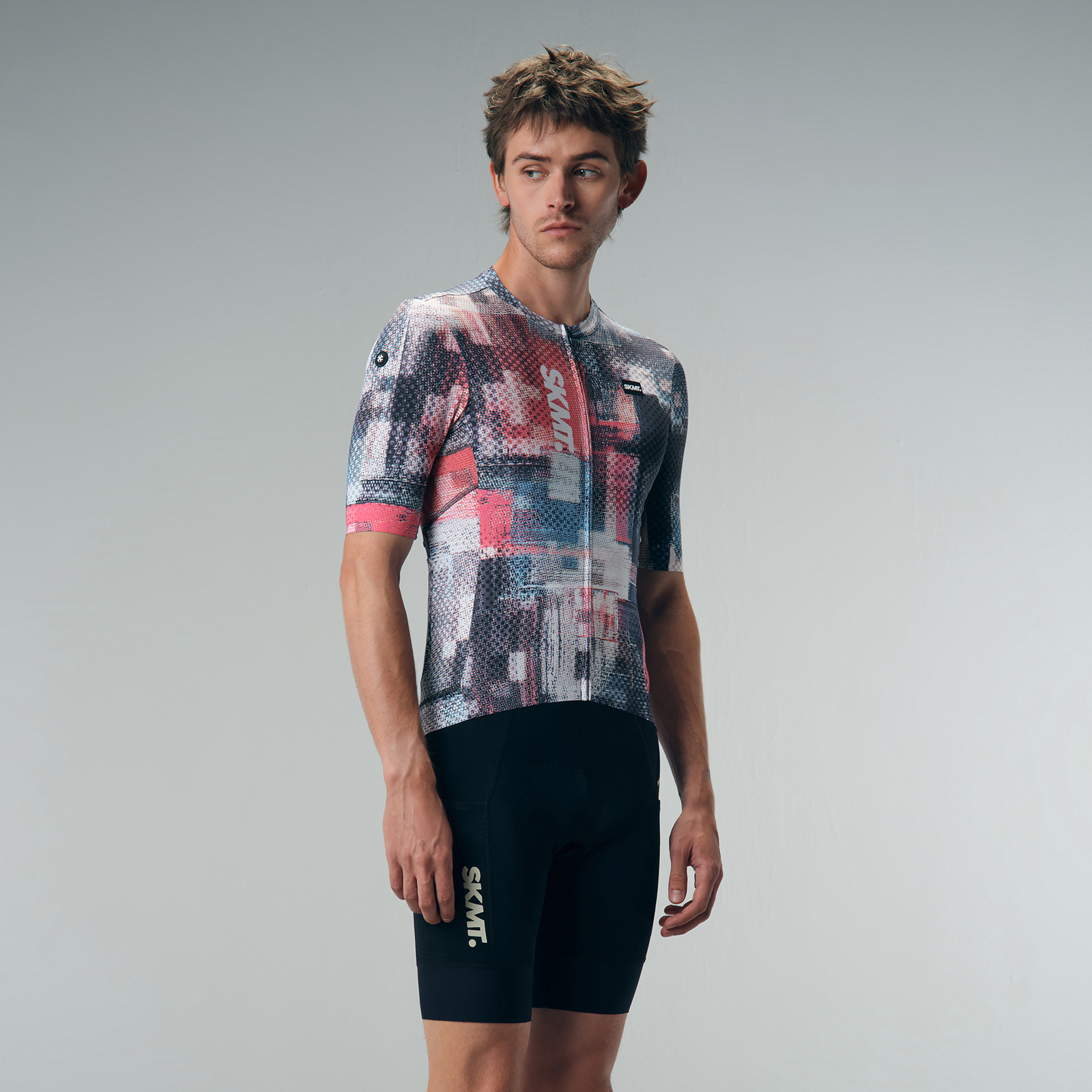 塵光藍粉男款短車衣