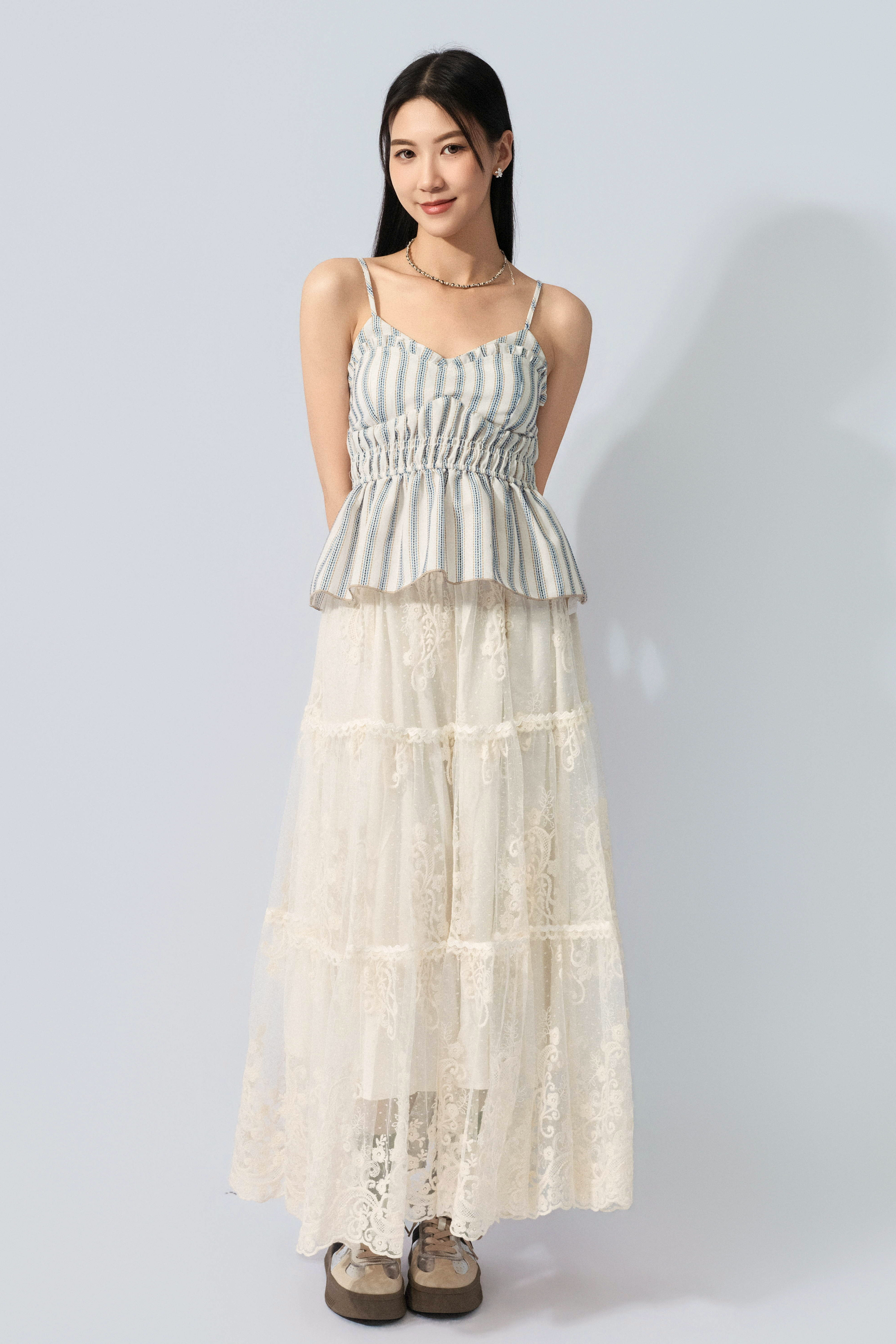 花邊腳刺繡波點網紗裙 (預購產品）