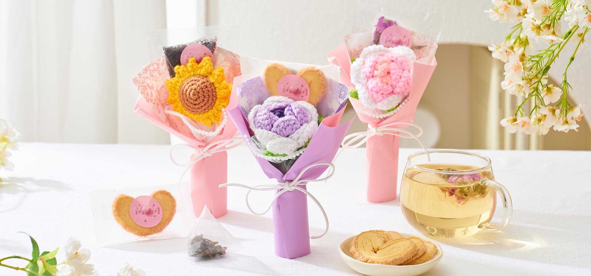 輕巧母親節禮盒-養生花茶配蝴蝶酥-小預算體面送禮