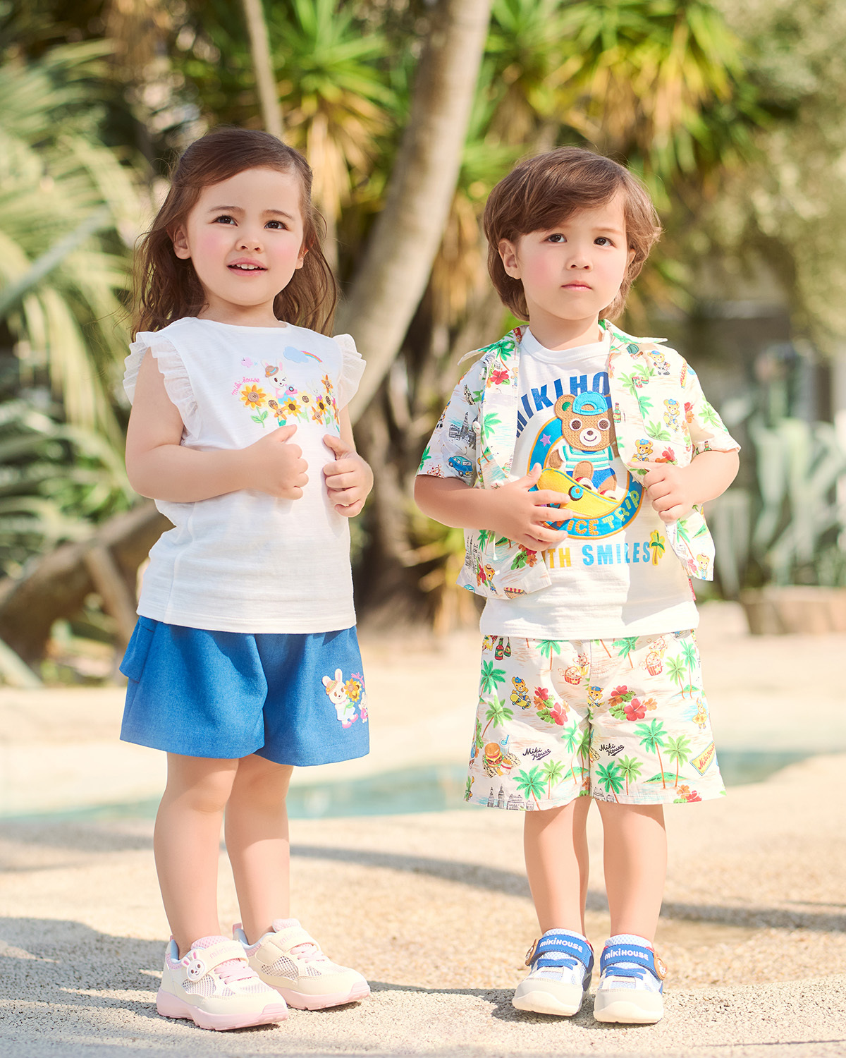 舞颯兔夏日向日葵短褲-藍色