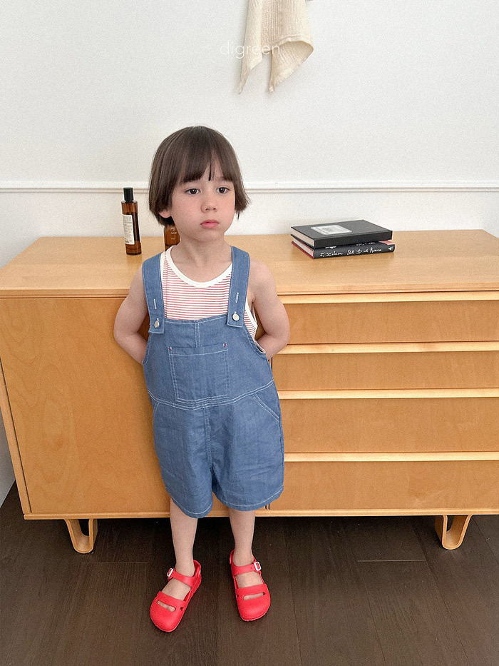 正韓夏Digreenkids 三色日常牛仔吊帶短褲