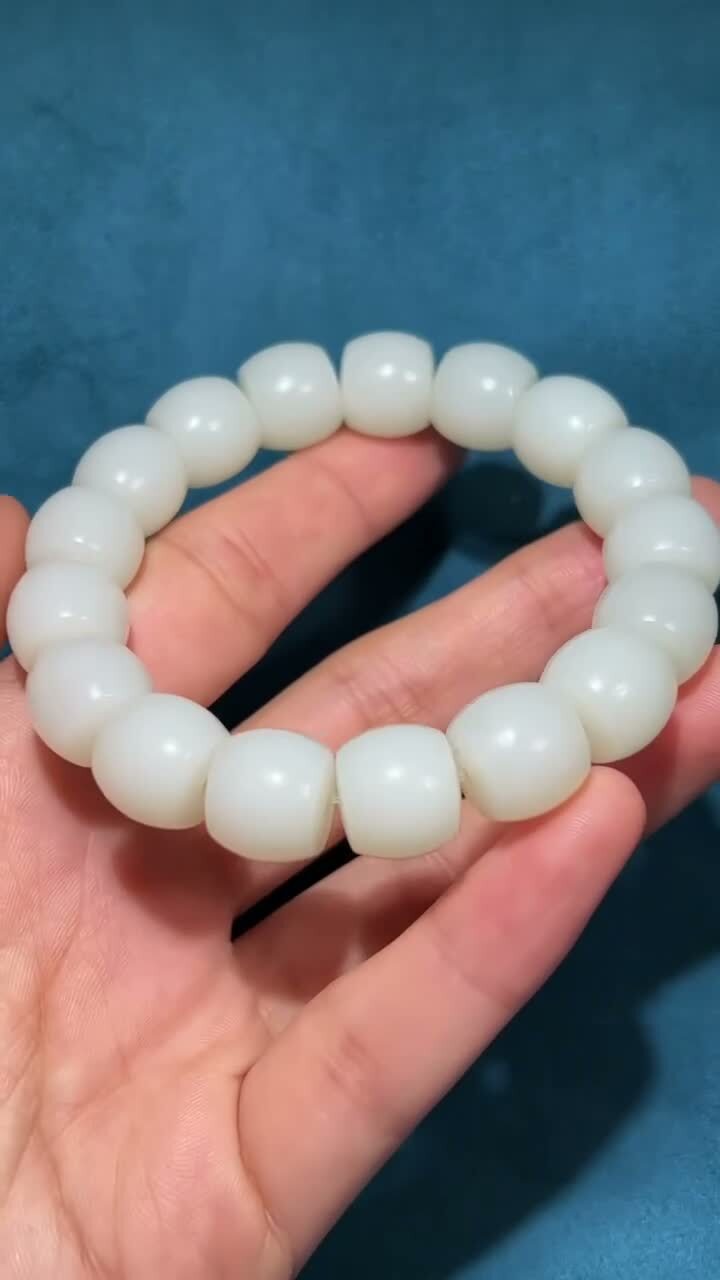 和田玉米達料手串,天然和田玉軟玉