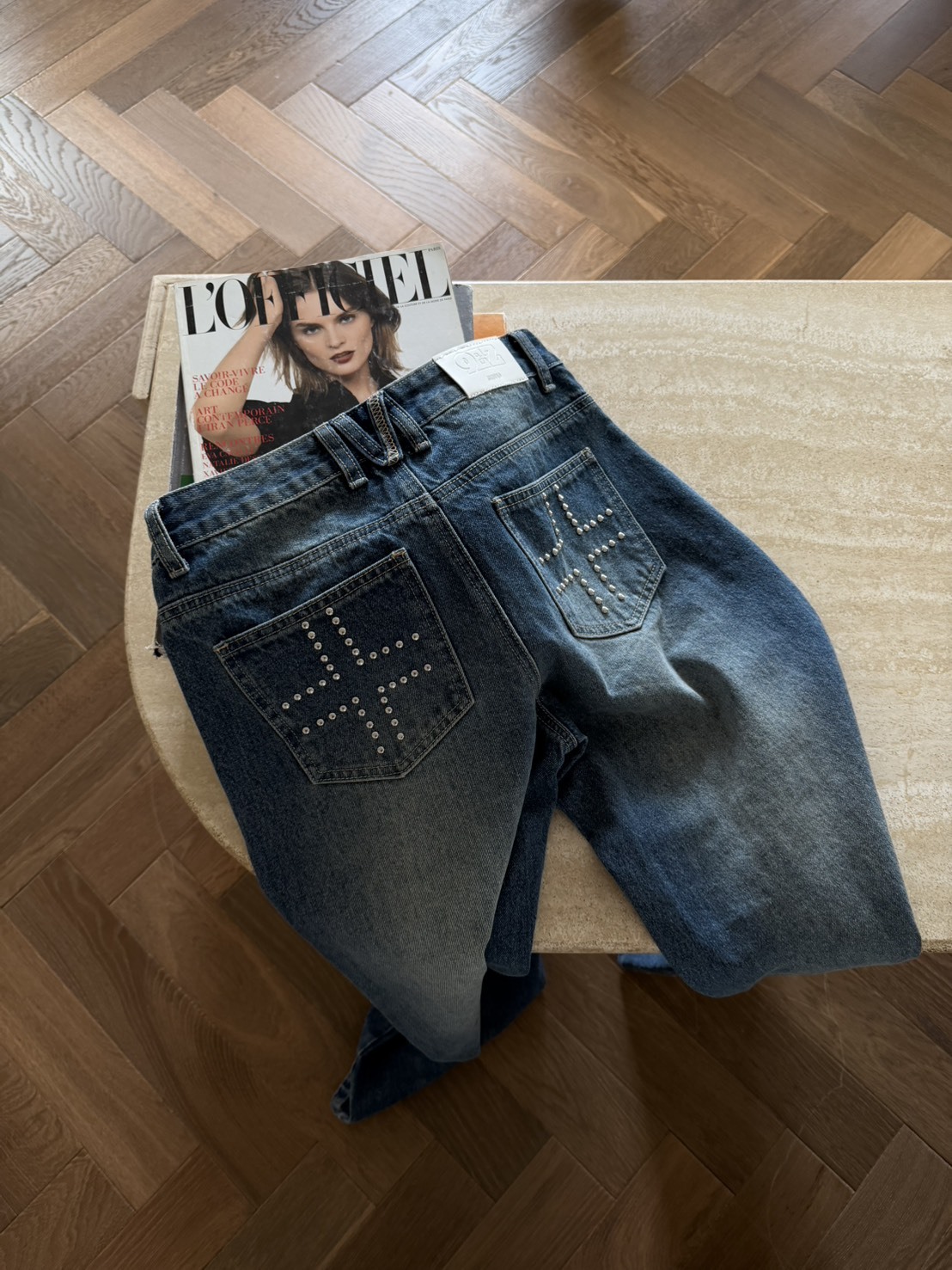 9.amez project Look again cross jeans 十字架鉚釘牛仔褲