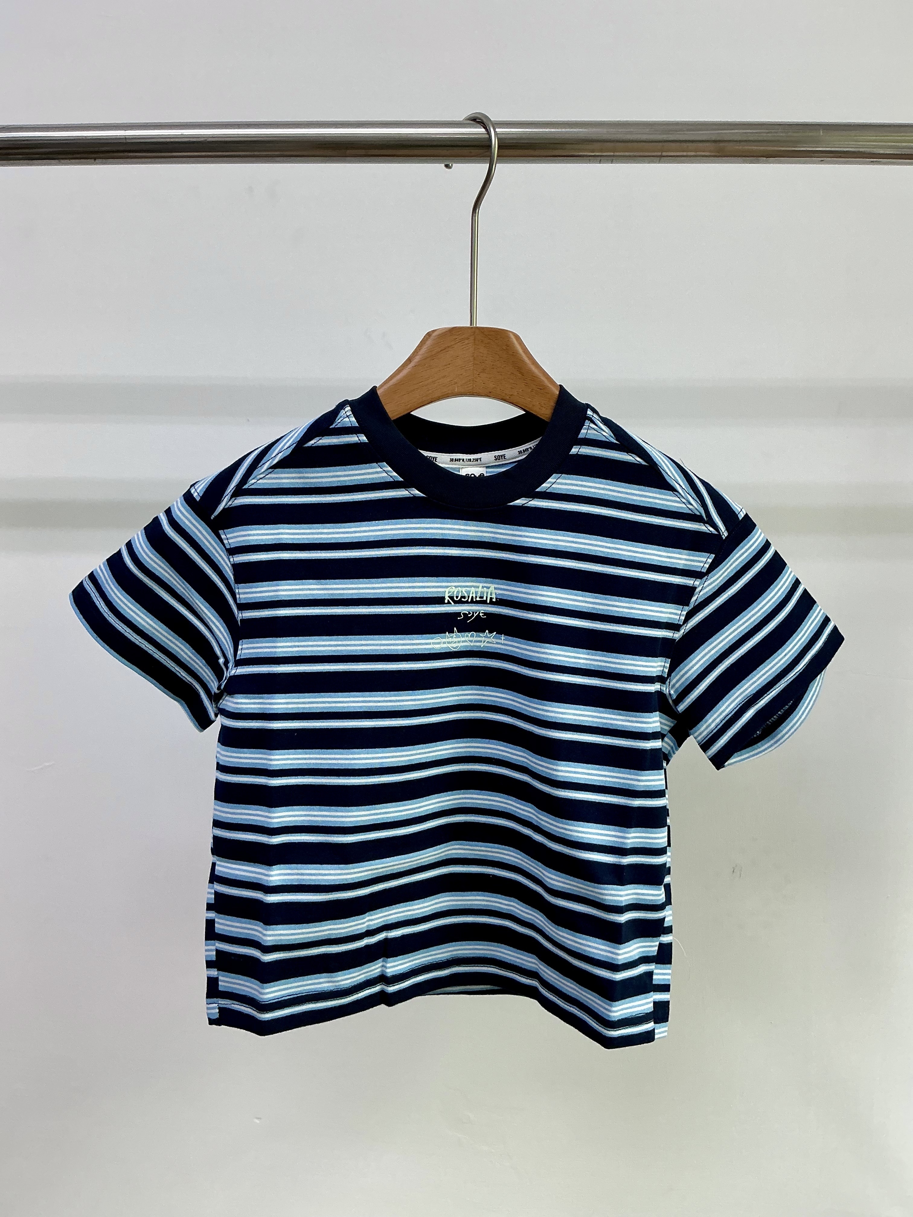 A04670設計師品牌印花條紋上衣