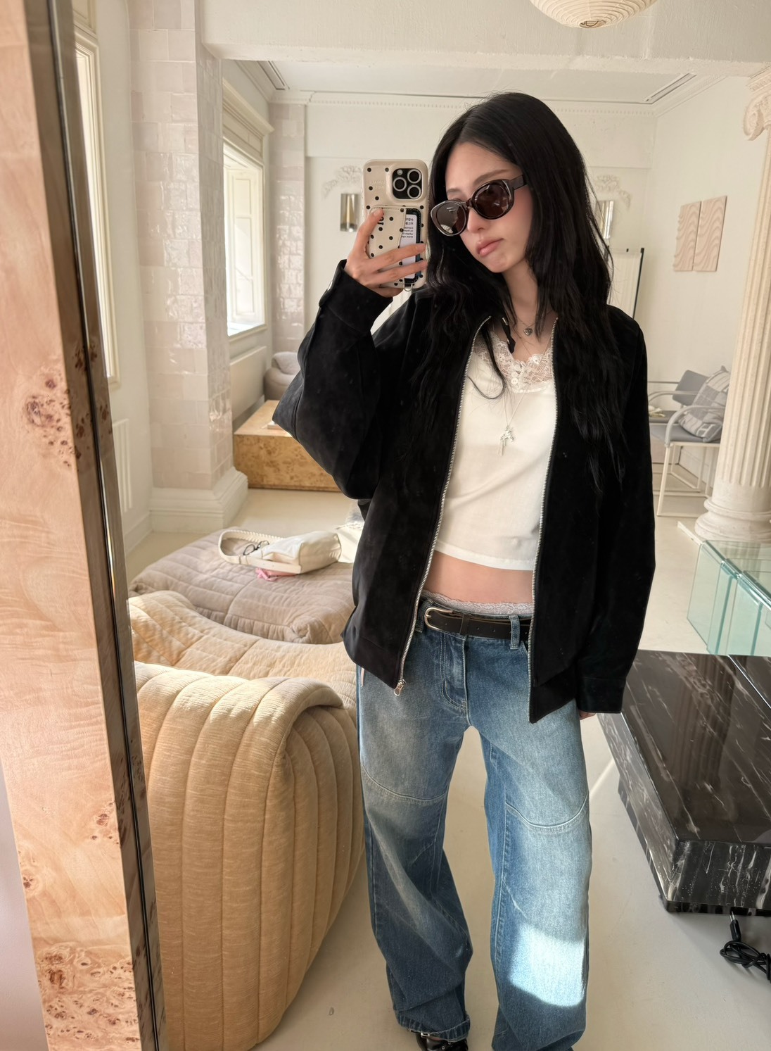 9.amez project Perry logo jacket 柏瑞小馬刺繡夾克(black)