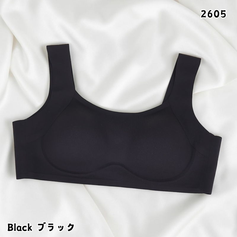 HKCG0415-020 裸感無痕果凍BRA TOP Black-2605 (A20) (Size:M~XL)