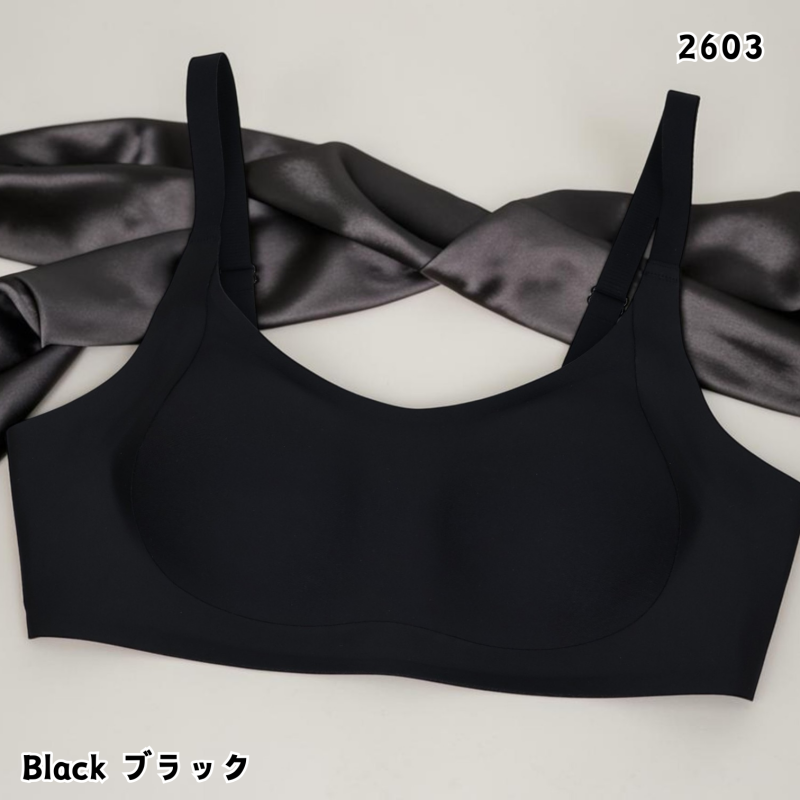 HKCG0415-012 果凍提升透氣無痕Bra Top Black-2603 (A12) (Size:S~XL)