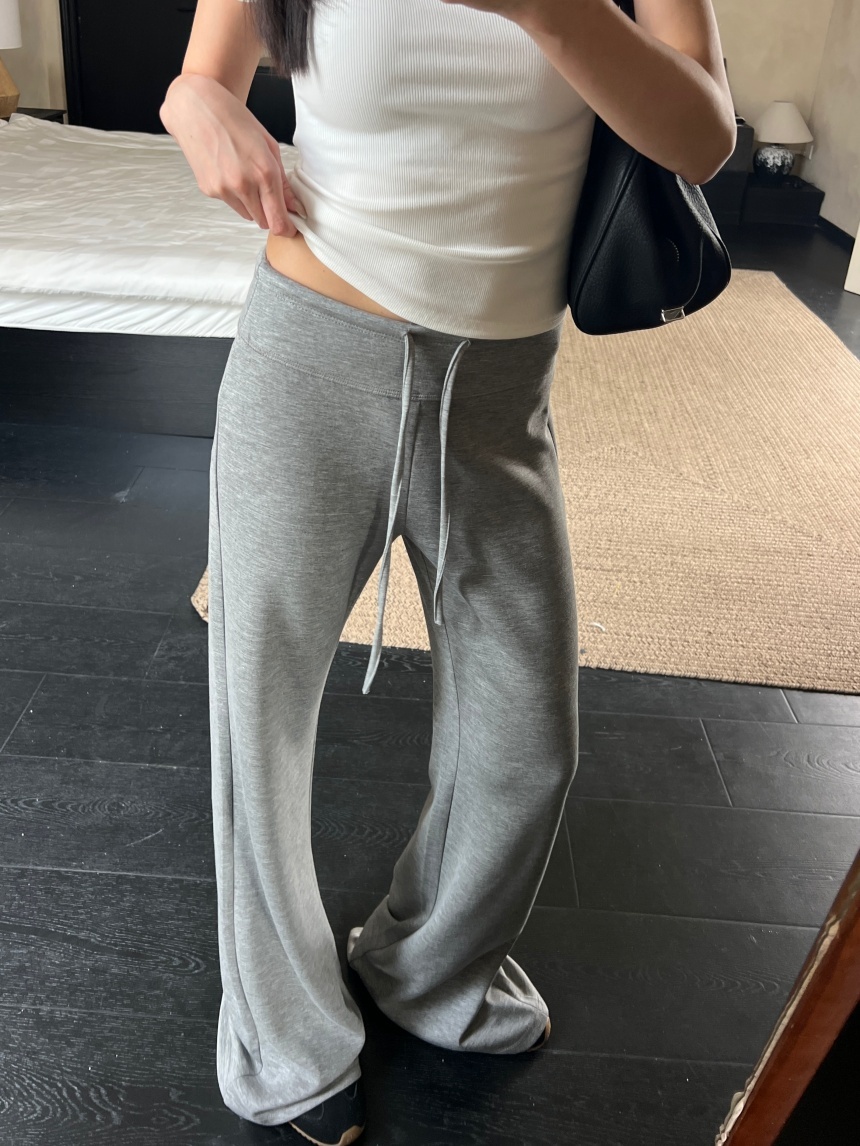 素面抽繩巨顯瘦喇叭休閒褲*3色