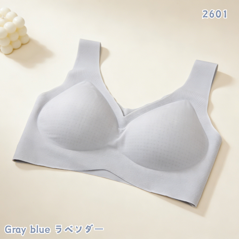 HKCG0415-001 涼感無痕透氣Bra Top Gray Blue-2601 (A1) (Size:M~XL)