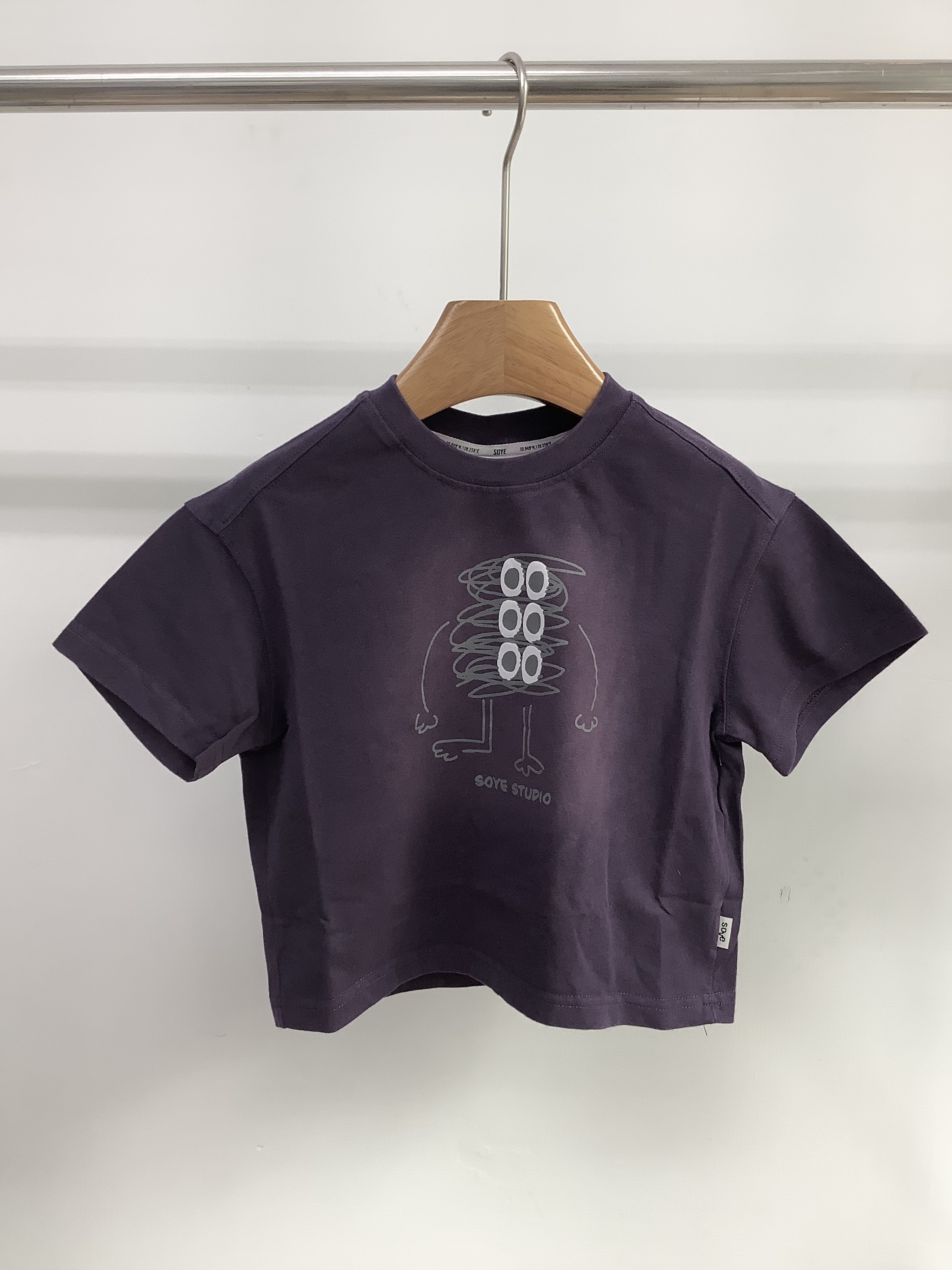 A04721設計師品牌水洗風插畫上衣