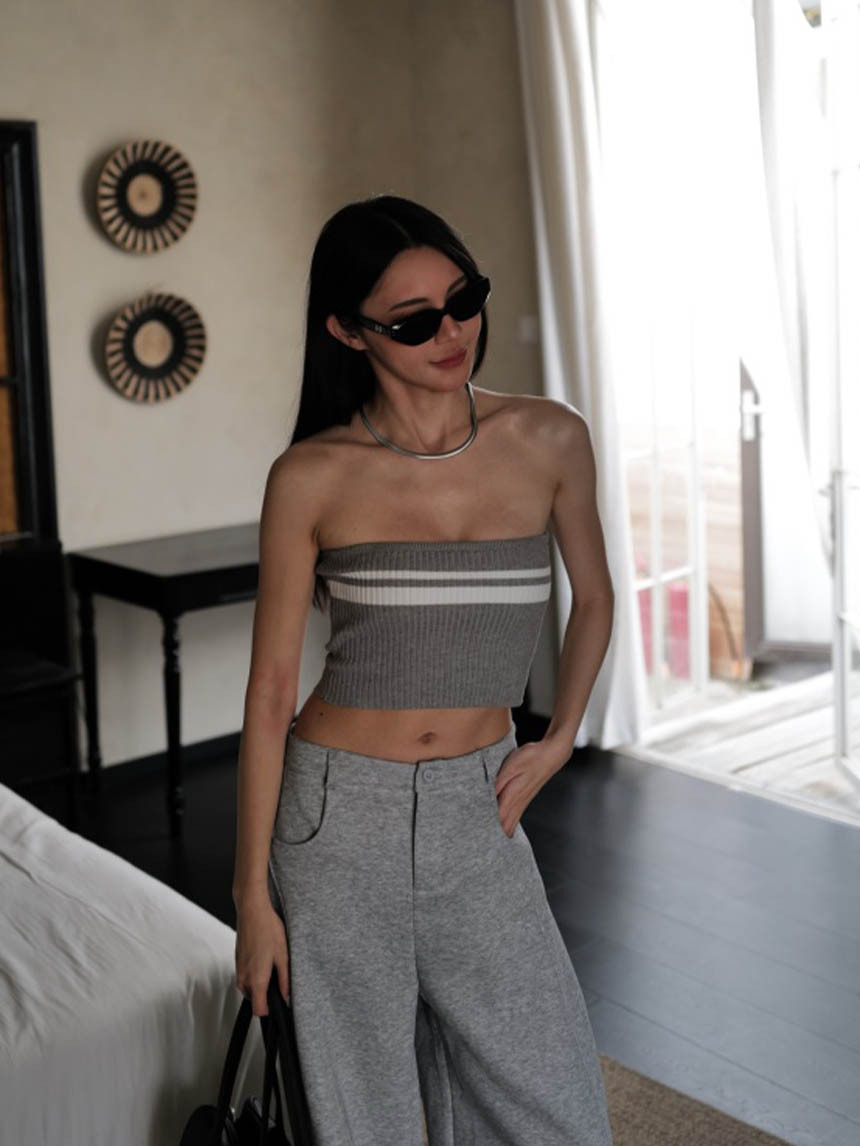 坑紋厚磅條紋平口背心*3色