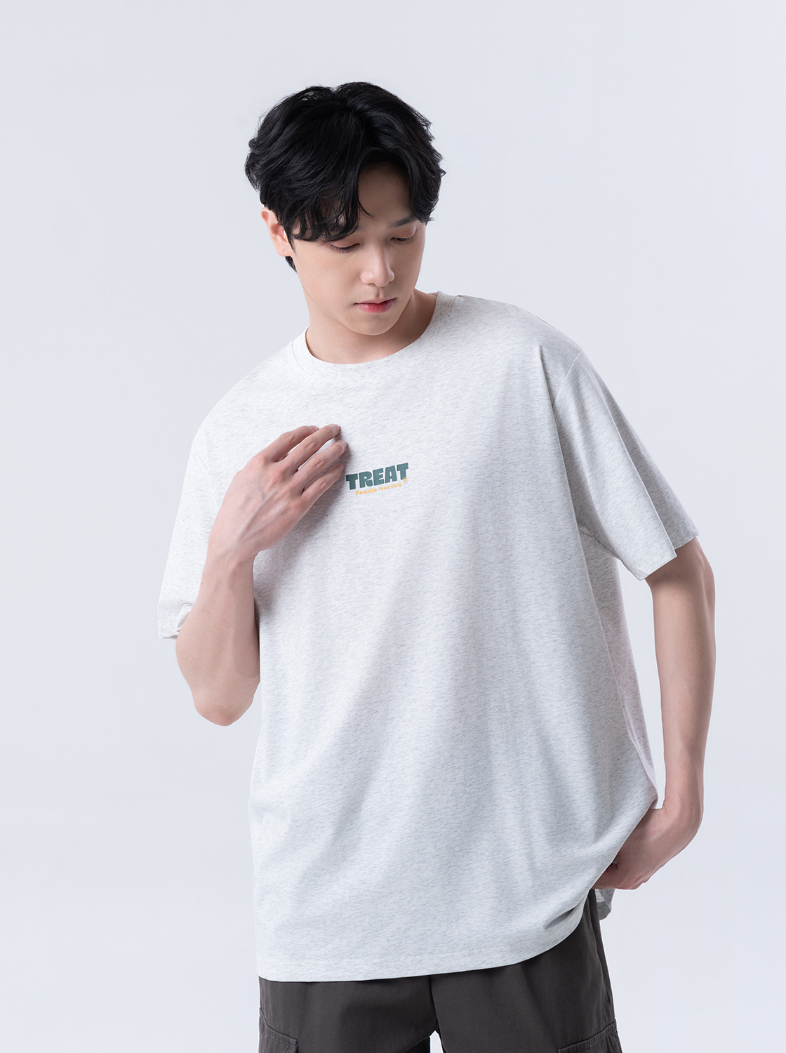 趣味美食線條發泡TEE