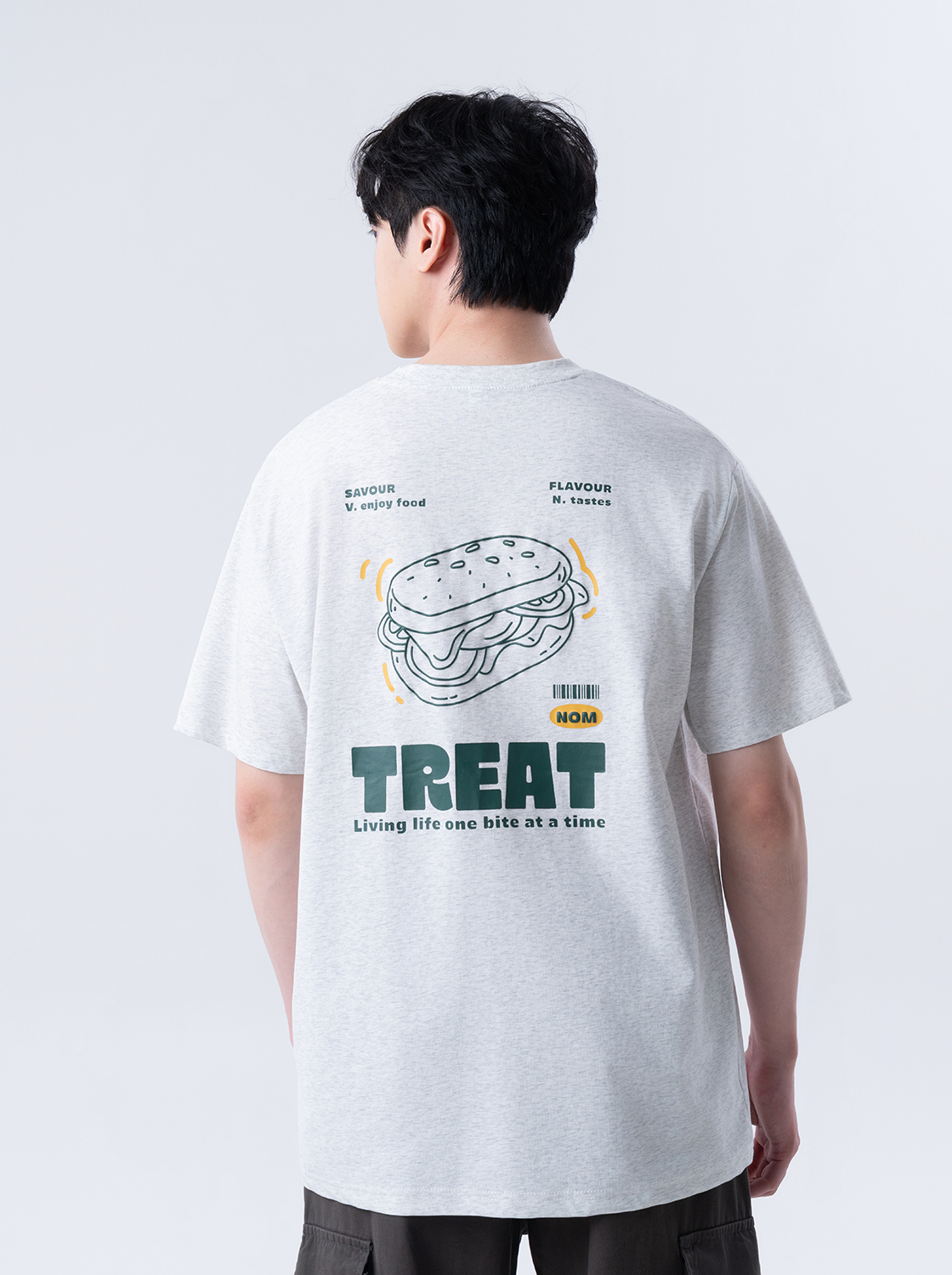 趣味美食線條發泡TEE