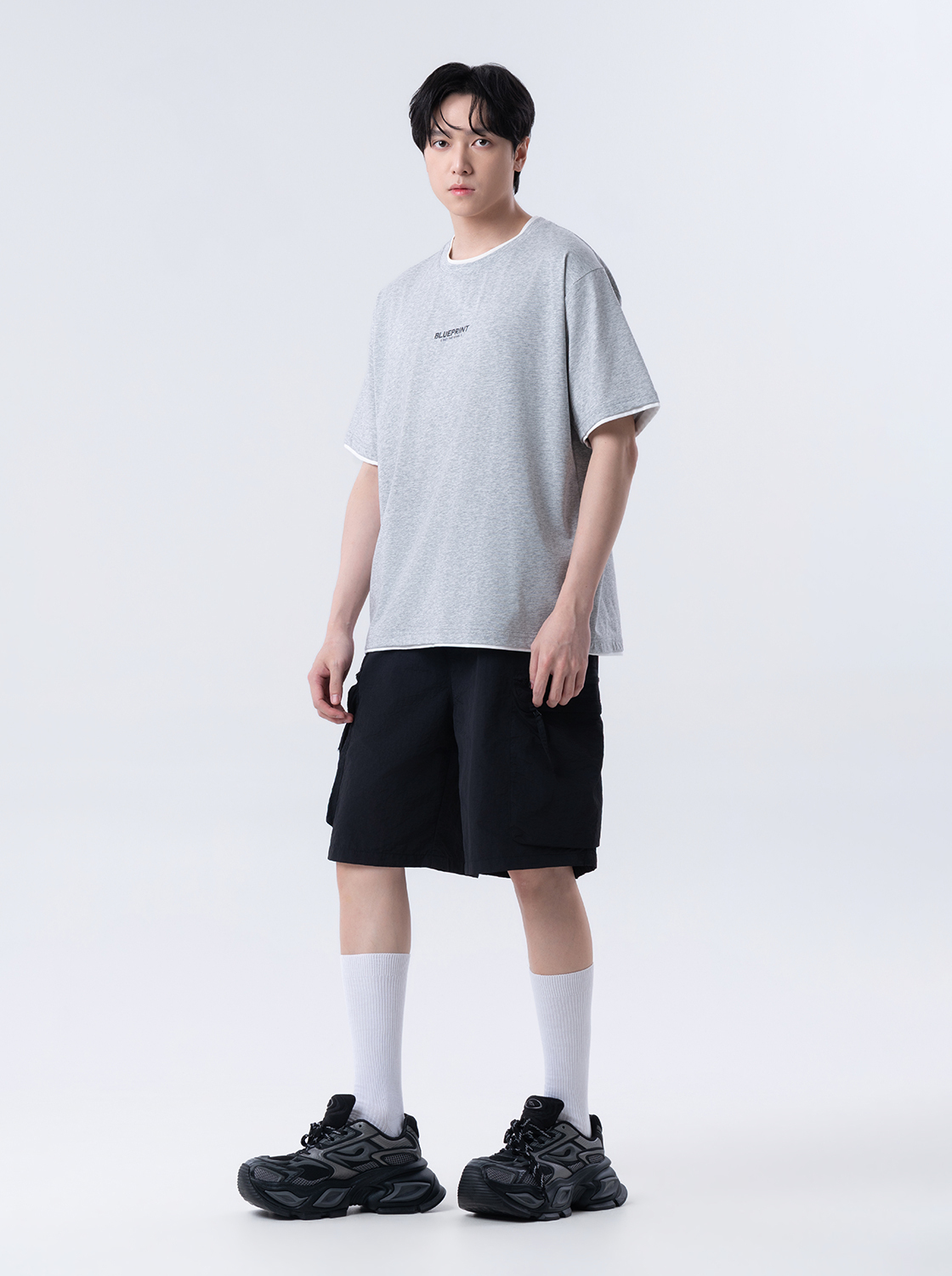 【期間限定】印花假兩件TEE