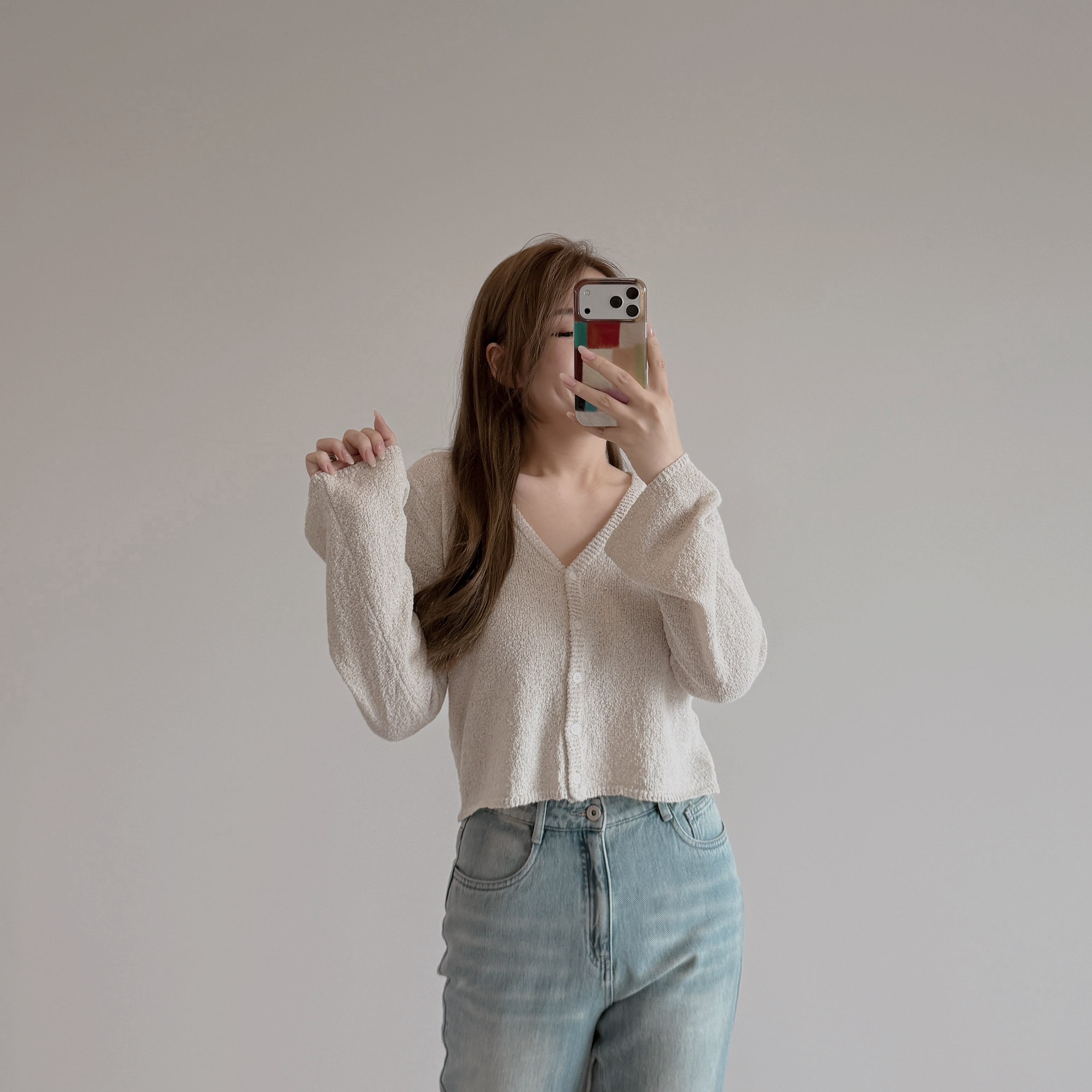 現貨 7419 米杏針織短版上衣