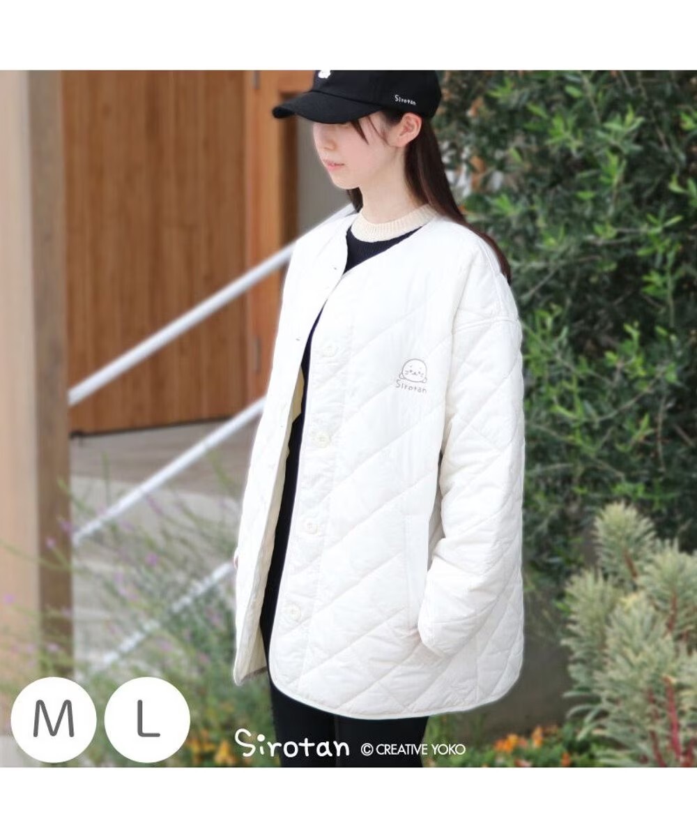 Sirotan 刺繡LOGO 菱格鋪棉外套 米白 (男女同款）M、L