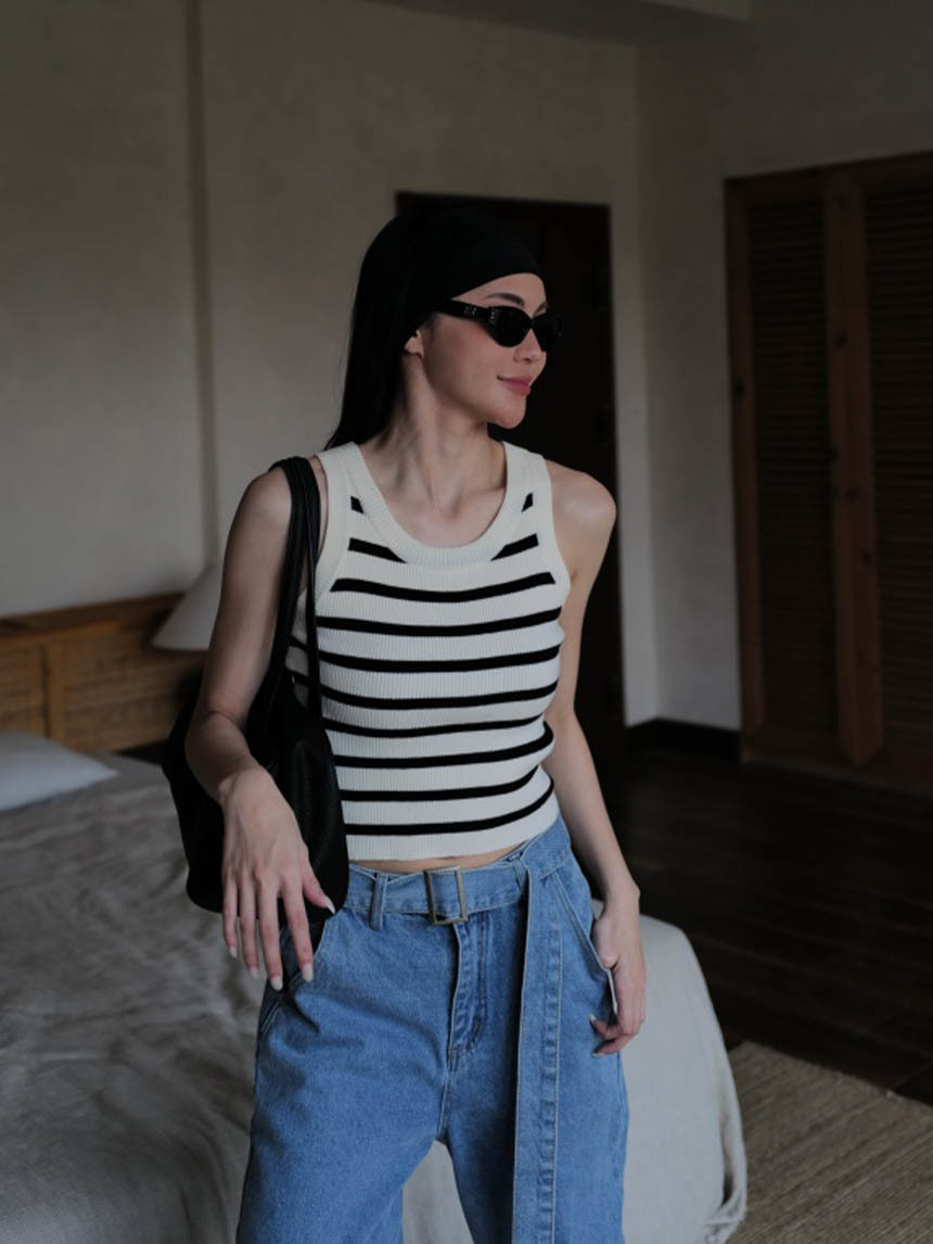 條紋針織百搭背心*2色