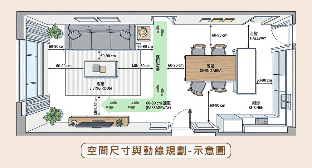 空間尺寸與動線規劃
