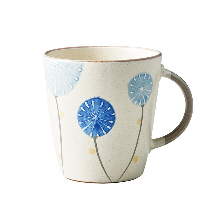 花語馬克杯-藍粉(360ML)｜美濃燒