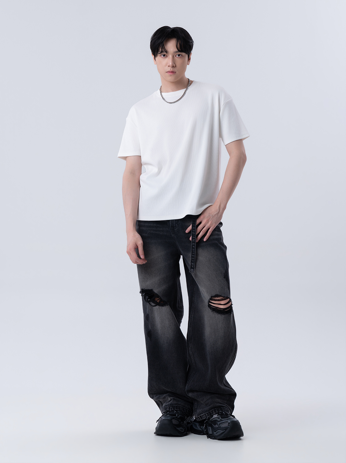 簡約親膚棉質肌理感圓領上衣