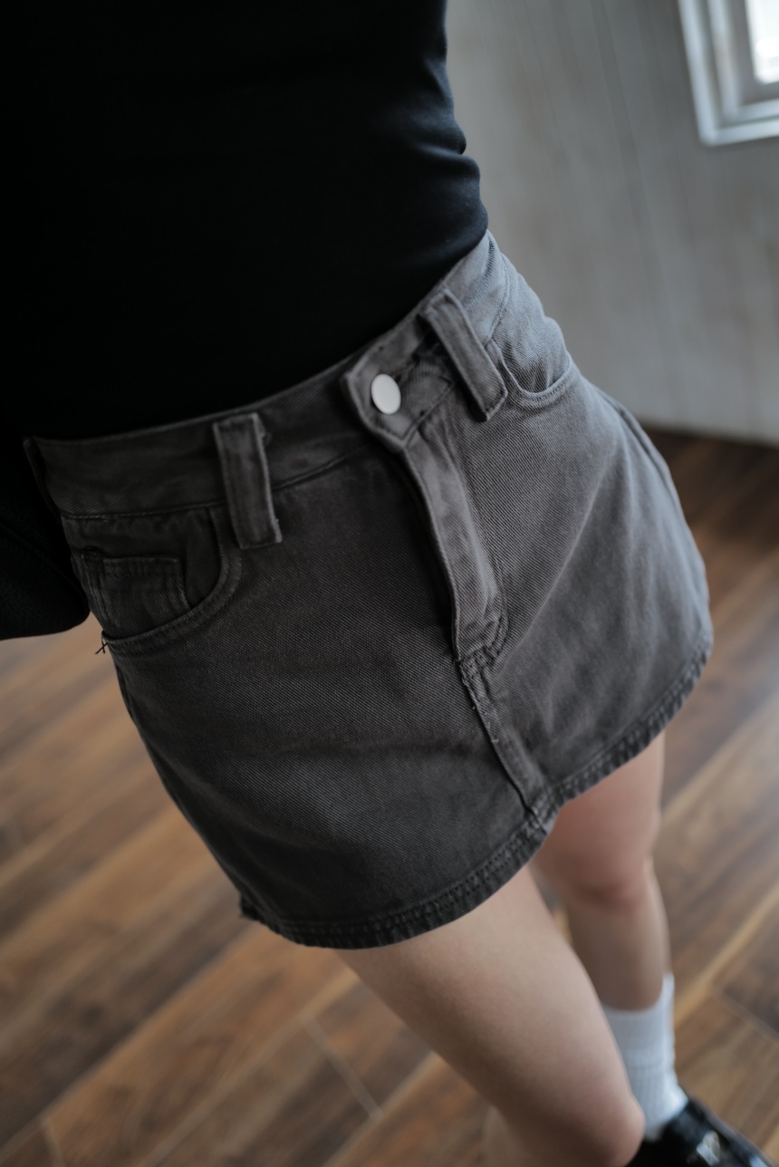 兩側開衩高腰牛仔褲裙*4色