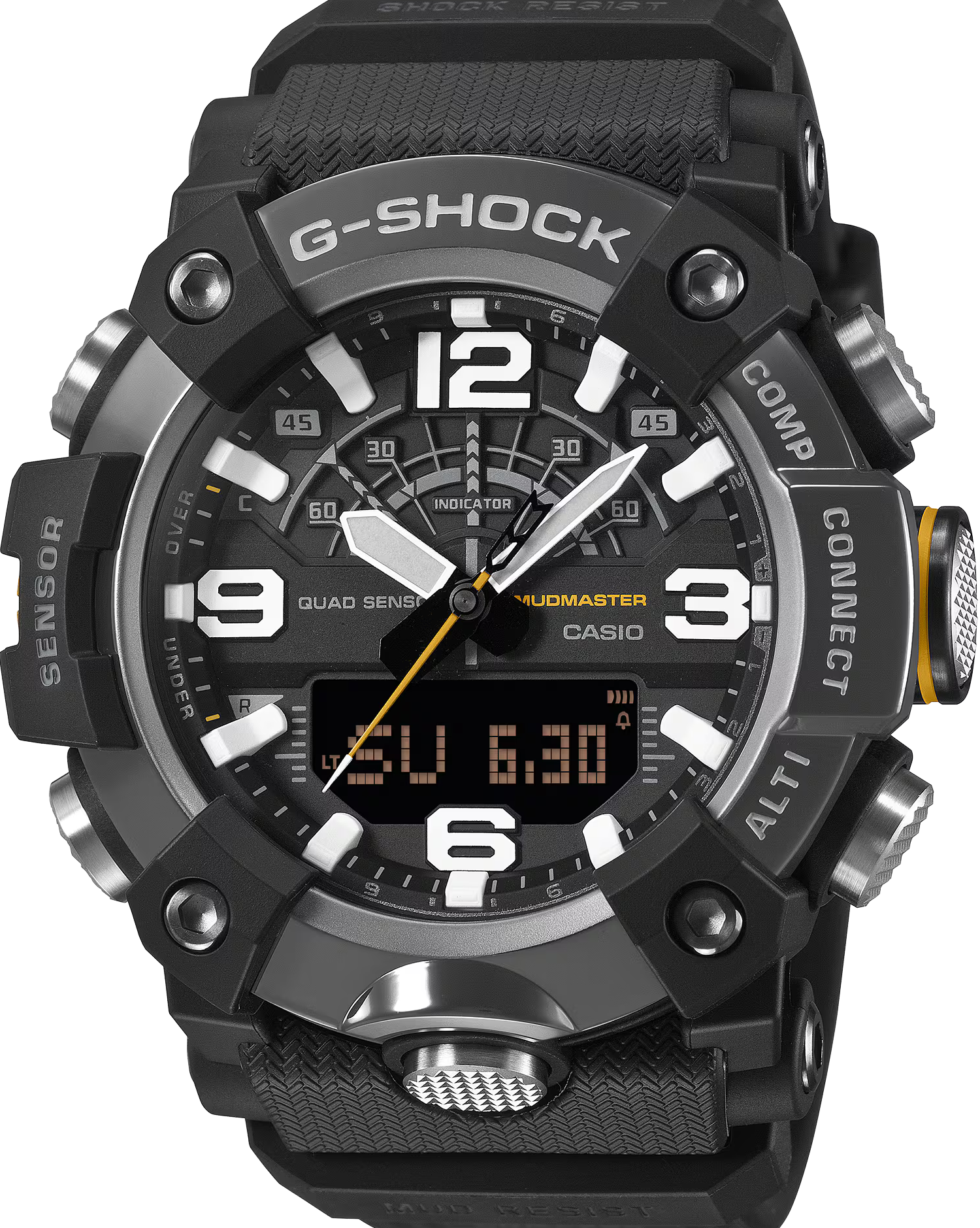 萬年鐘錶 - G-SHOCK  MASTER OF G 系列  藍牙多功能泥人運動雙顯男錶  GG-B100XMB-1A 錶徑 : 51.3mm