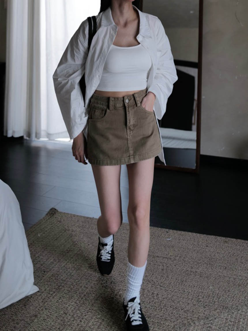 Y2K厚磅牛仔短褲裙*2色