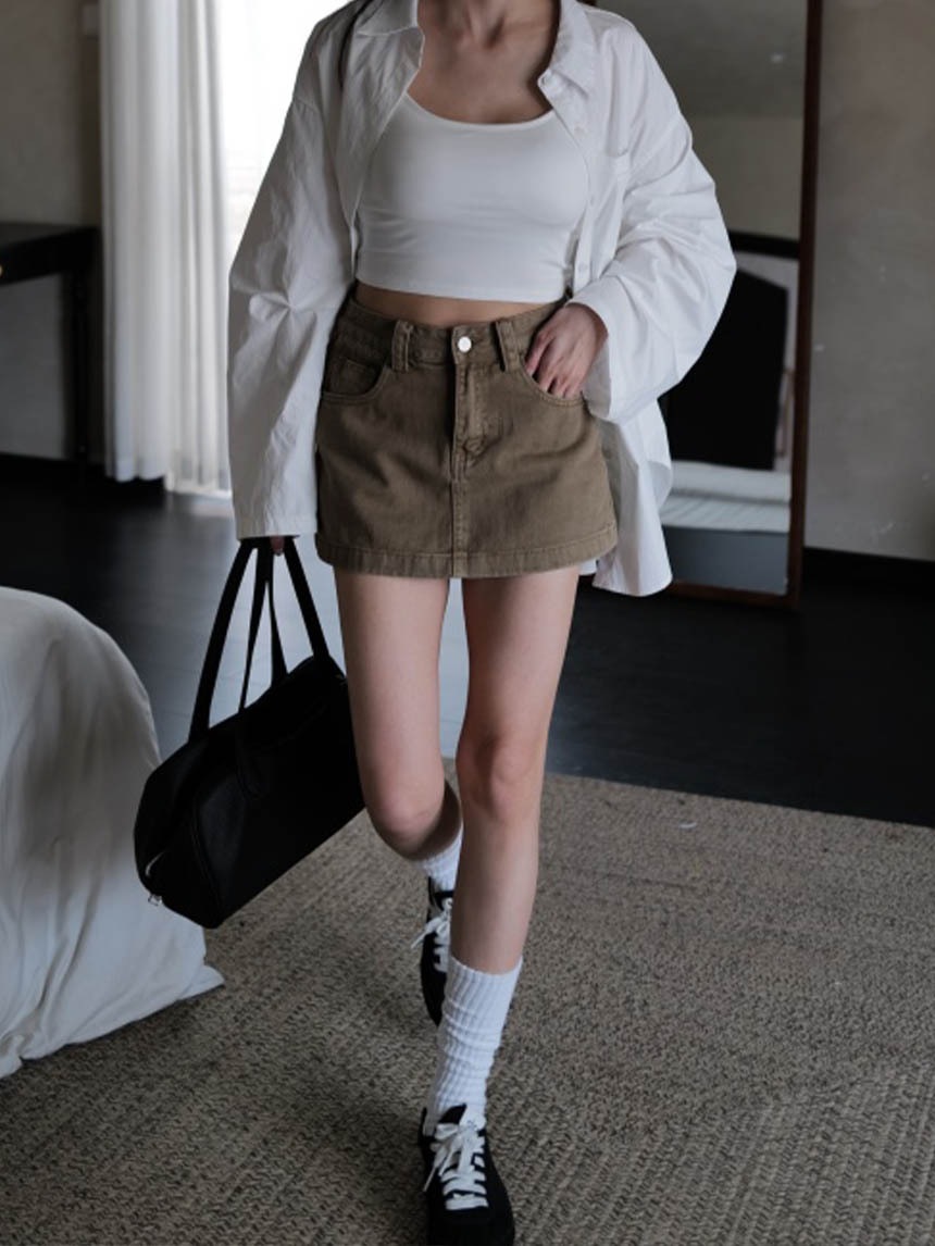 Y2K厚磅牛仔短褲裙*2色