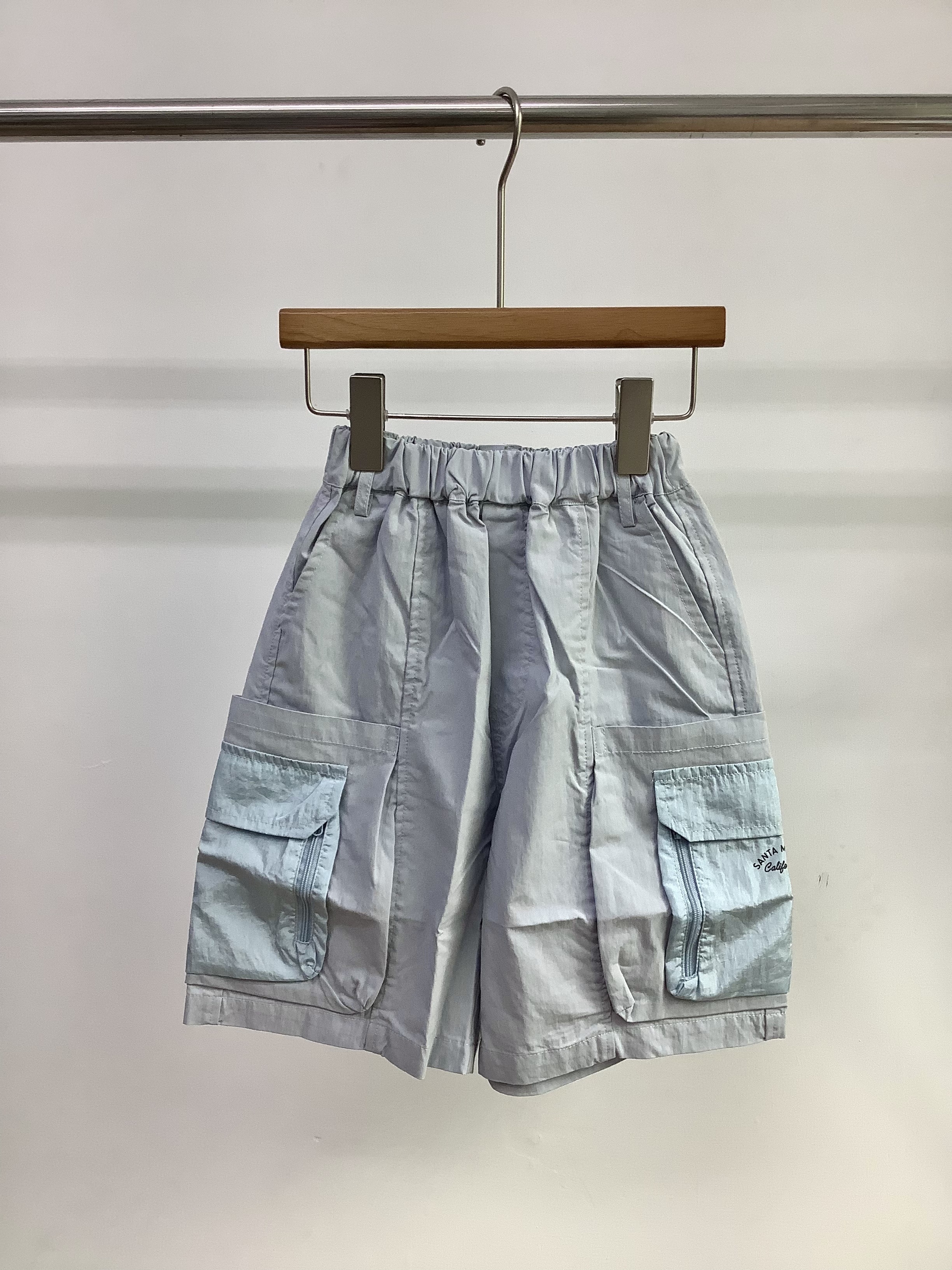 A04612設計師品牌撞色口袋五分褲