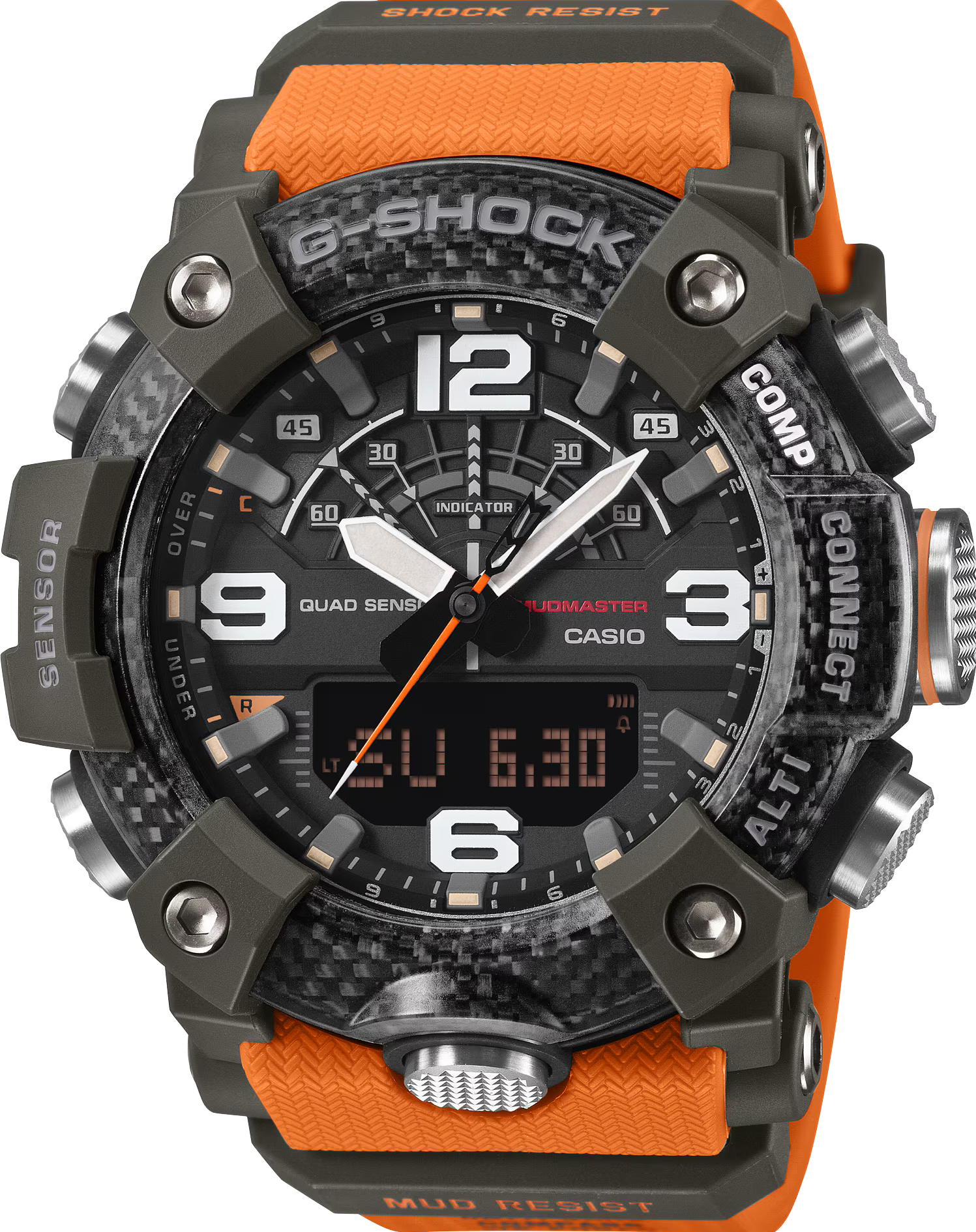 萬年鐘錶 - G-SHOCK  MASTER OF G 系列  藍牙多功能泥人運動雙顯男錶 GG-B100X-1A9 錶徑 : 51.3mm