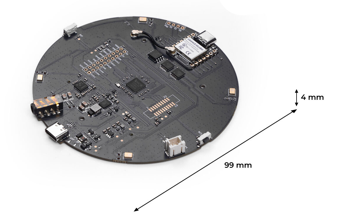 reSpeaker XMOS XVF3800,尺寸規格,裸板