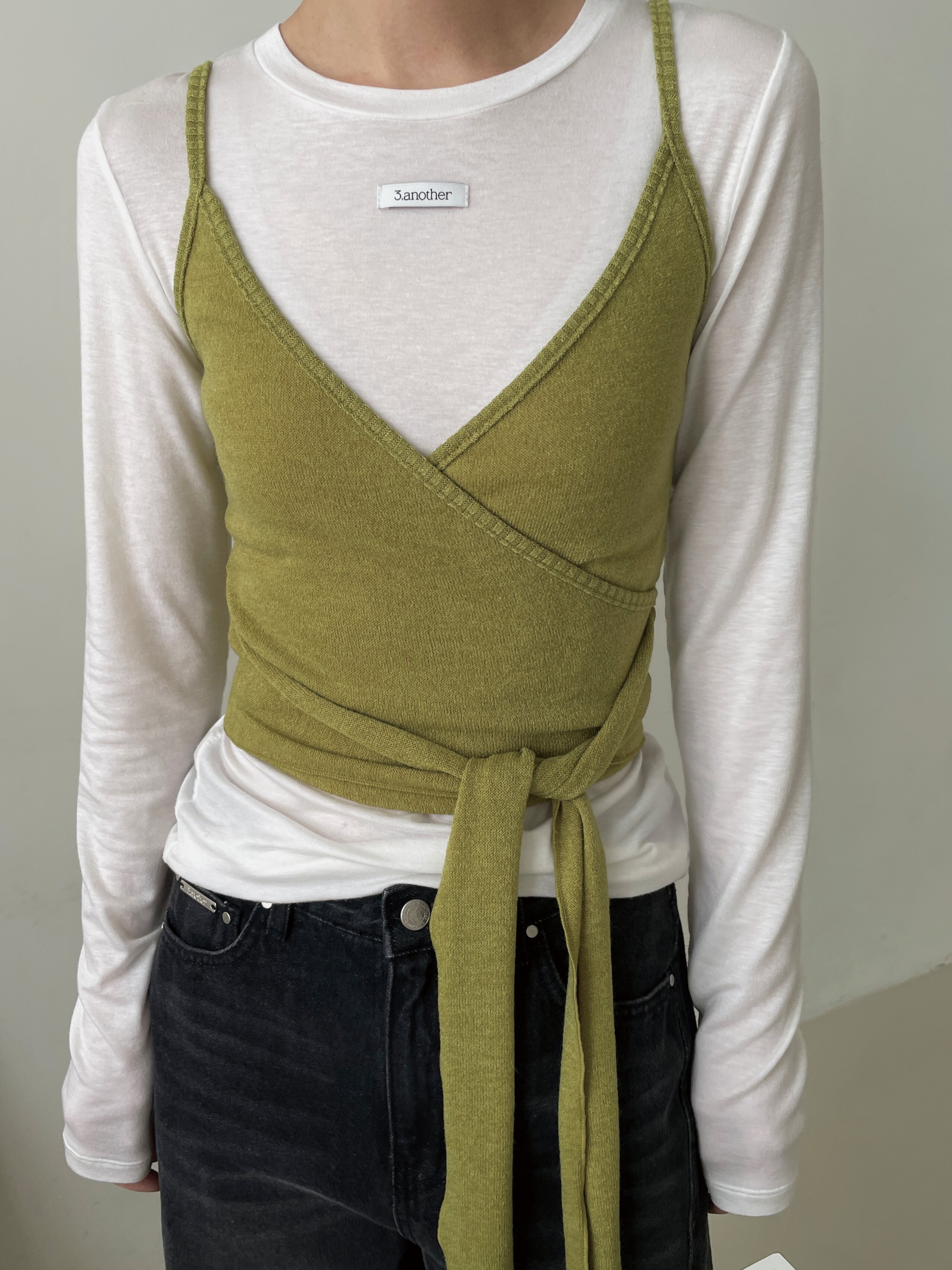 交叉綁帶針織背心