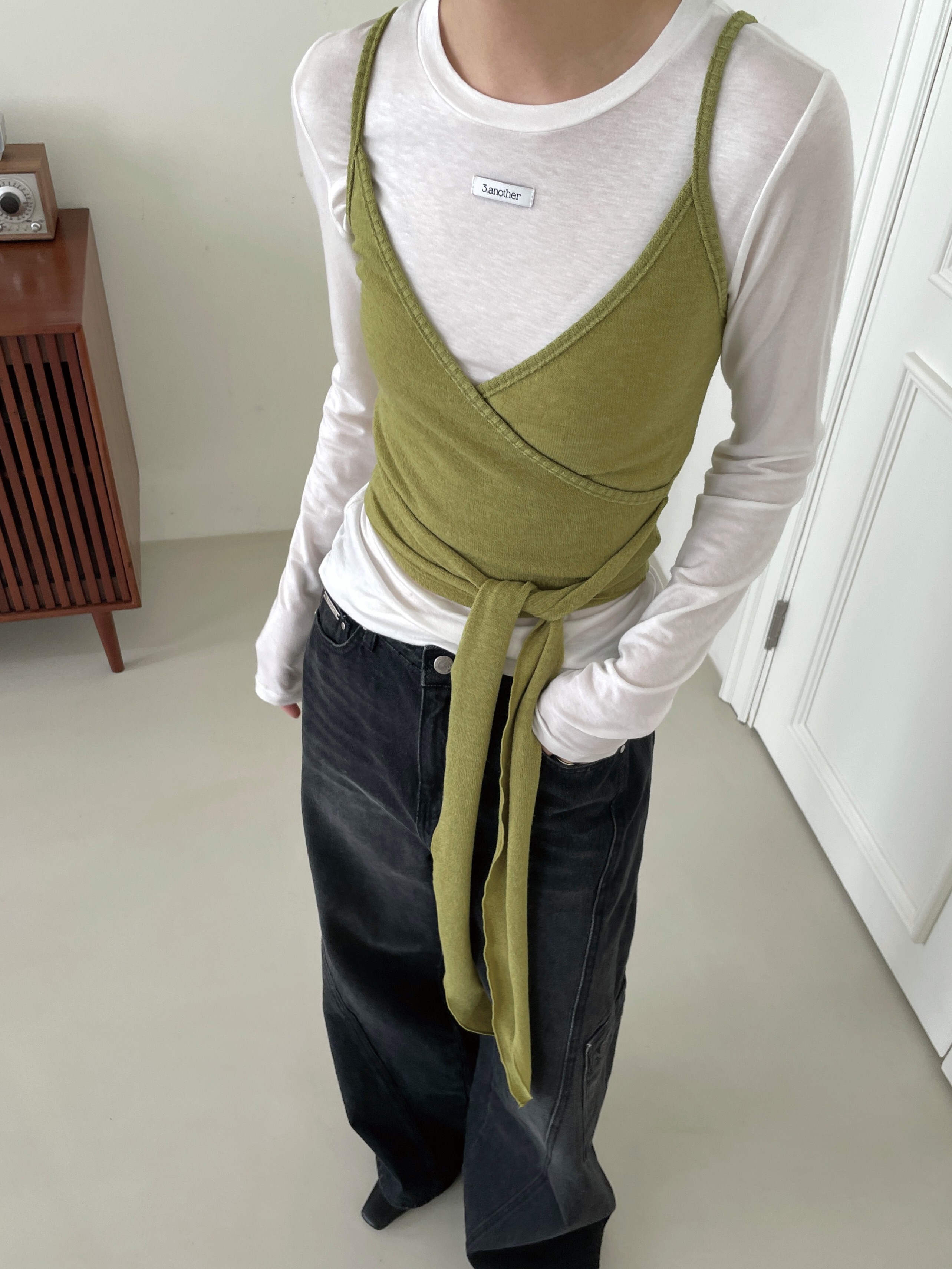 交叉綁帶針織背心