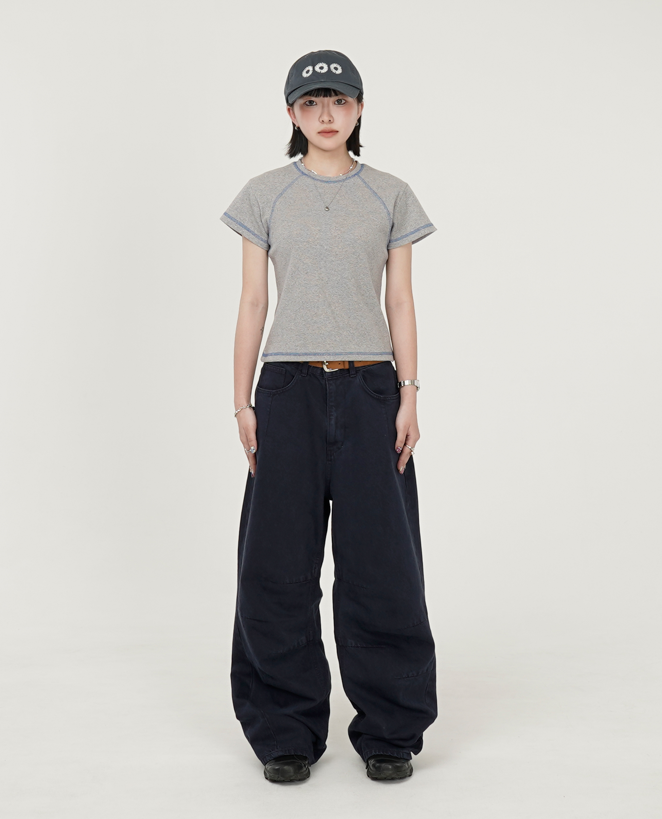 999HUMANITY COLORED STITCH LINE SHORT SLEEVE TEE - 26SS