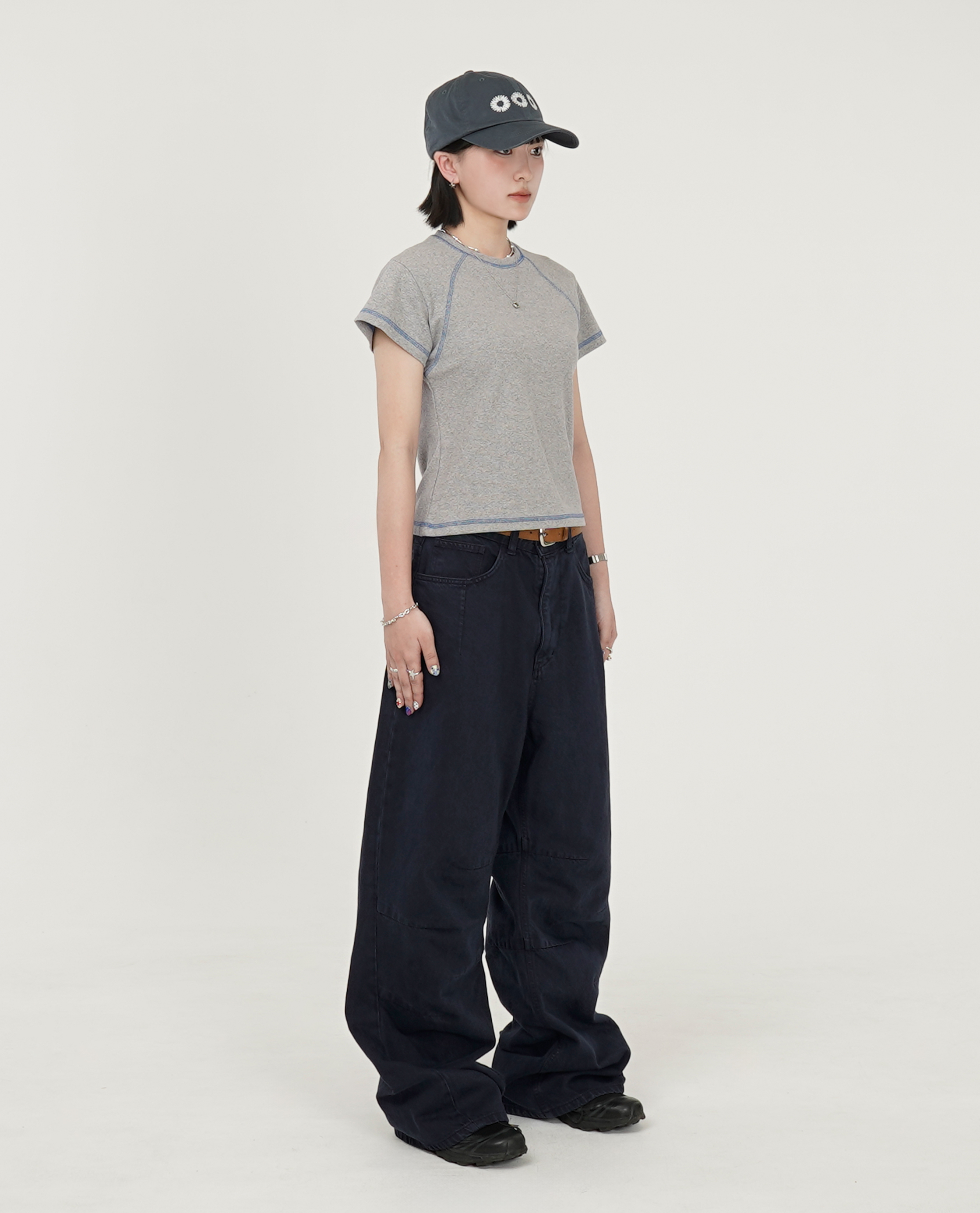 999HUMANITY COLORED STITCH LINE SHORT SLEEVE TEE - 26SS