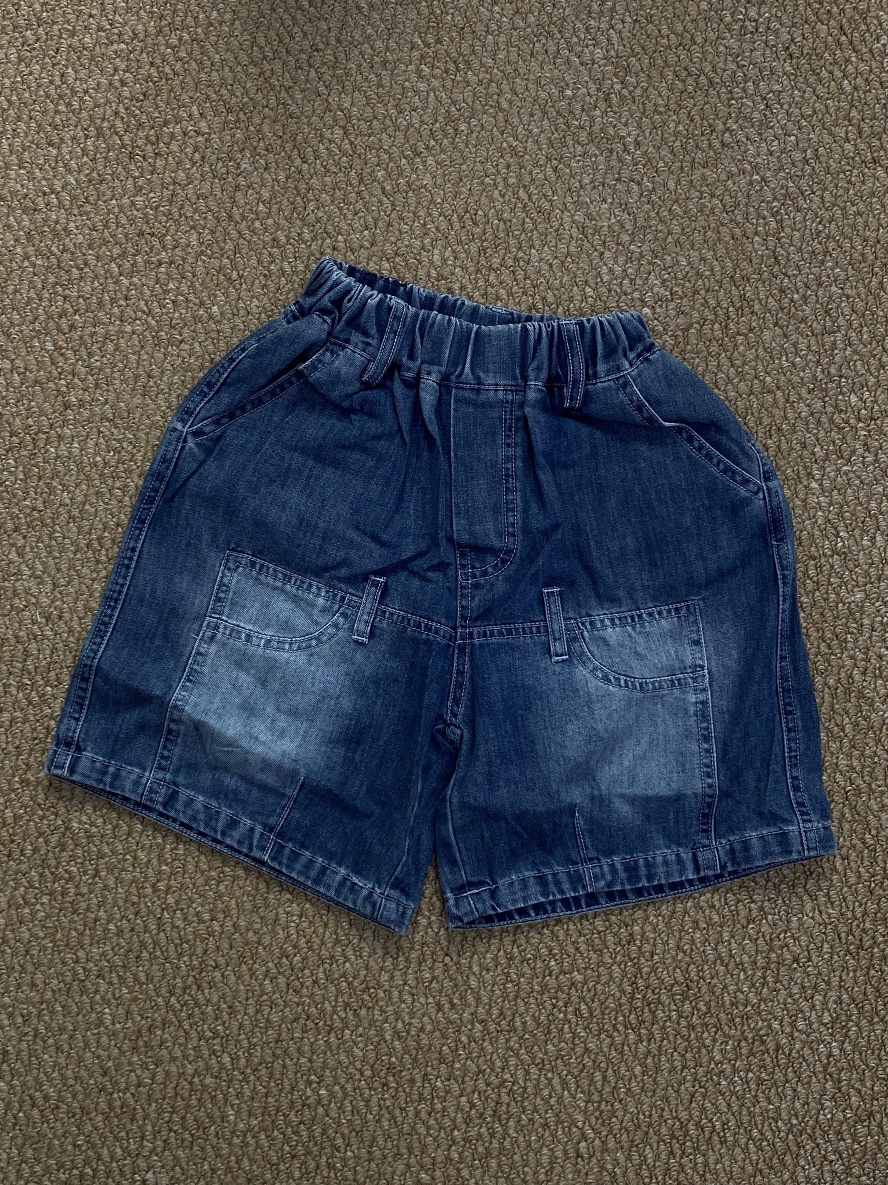 A04909設計師品牌刷色牛仔短褲