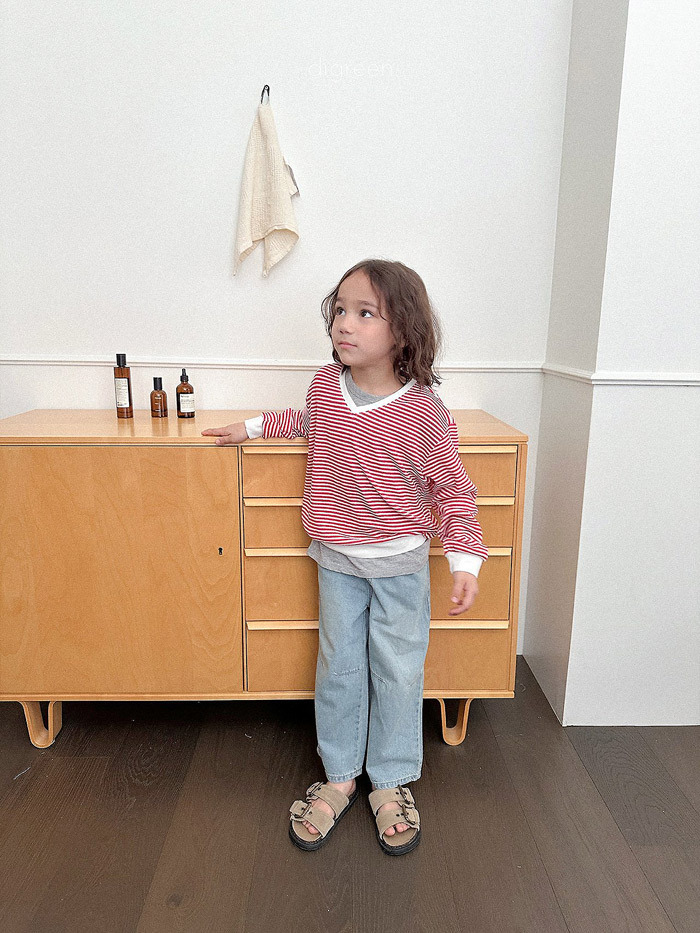 正韓夏Digreenkids 三色防曬條紋長袖上衣