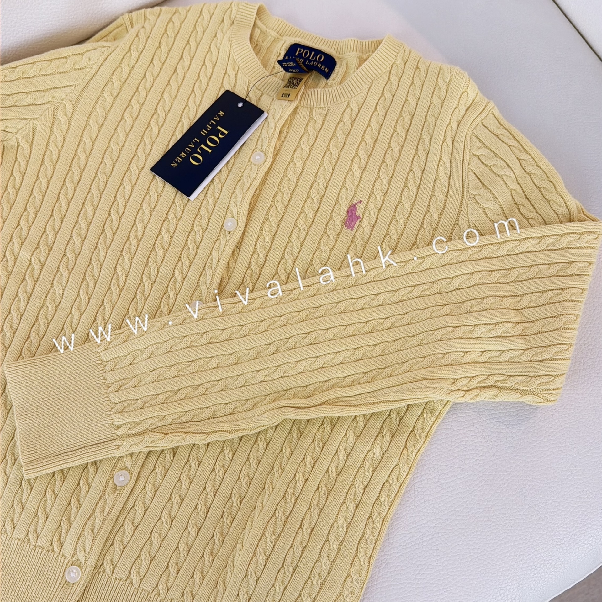 Polo Ralph Lauren - 扭紋純棉開胸冷衫 (大童女裝)
