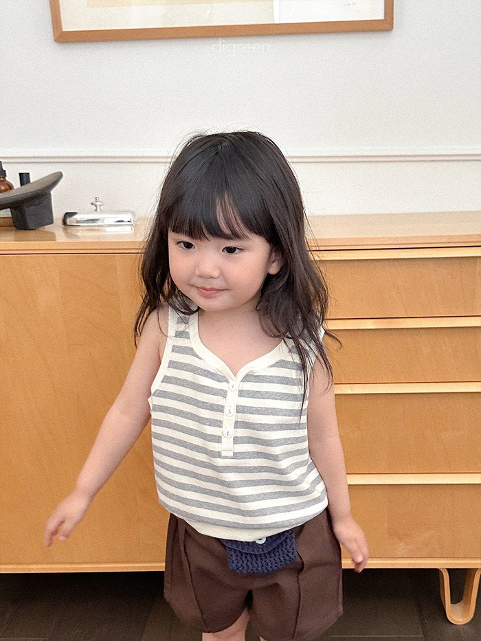 正韓夏Digreenkids 兩色設計感條紋背心