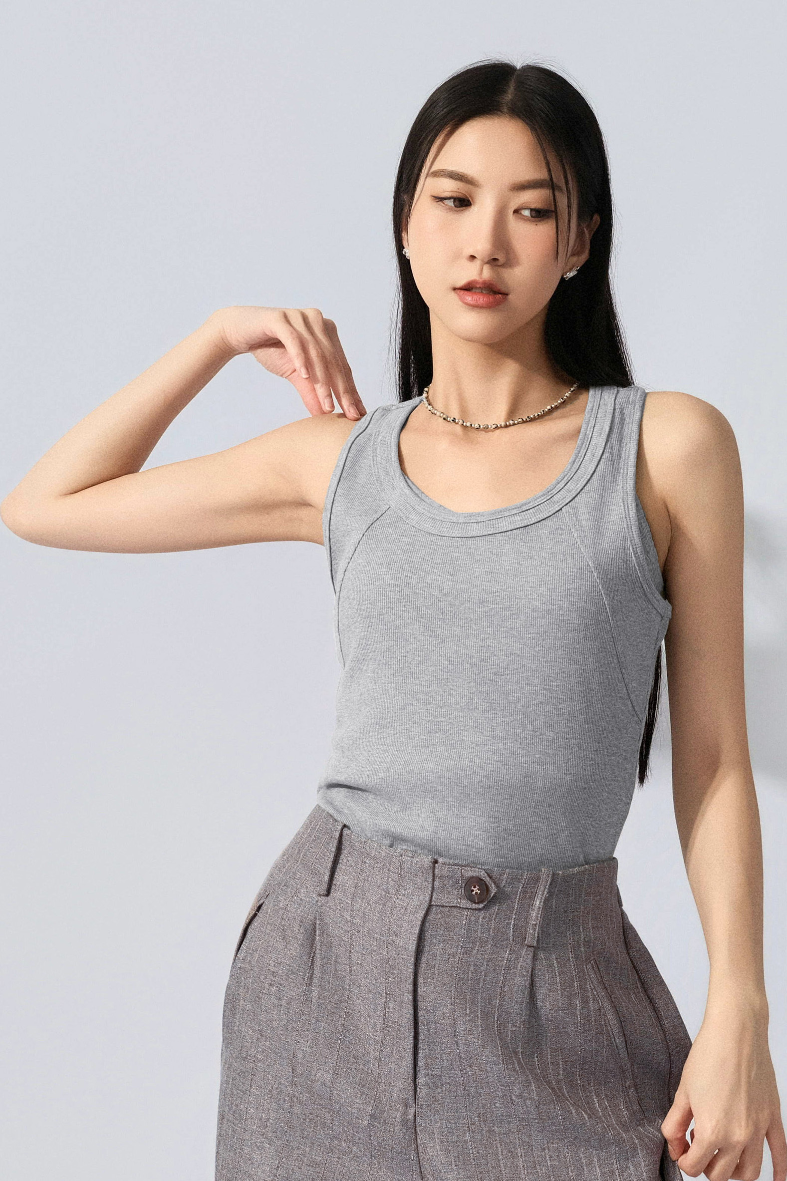 鏤空背幼坑羅紋背心（預購產品）