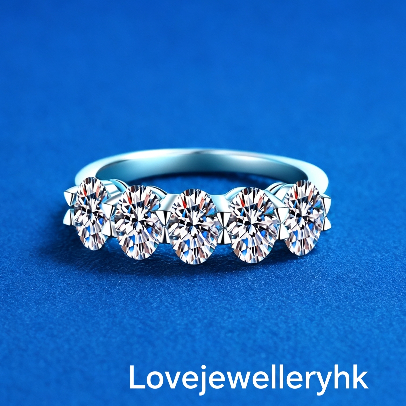 莫桑鑽鴿蛋形排戒    R2.5C050