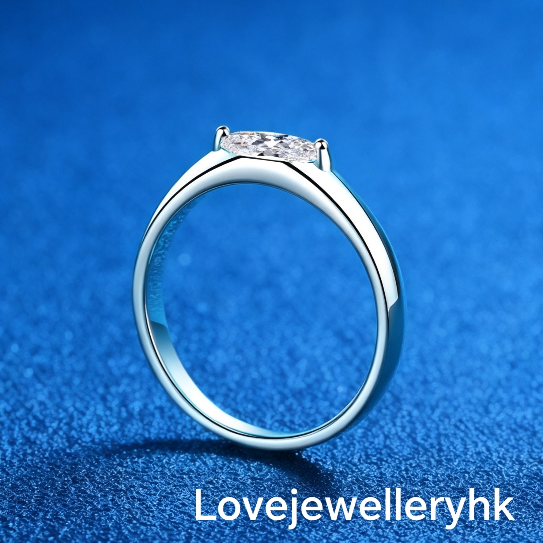 莫桑鑽馬眼形戒指      R05C043