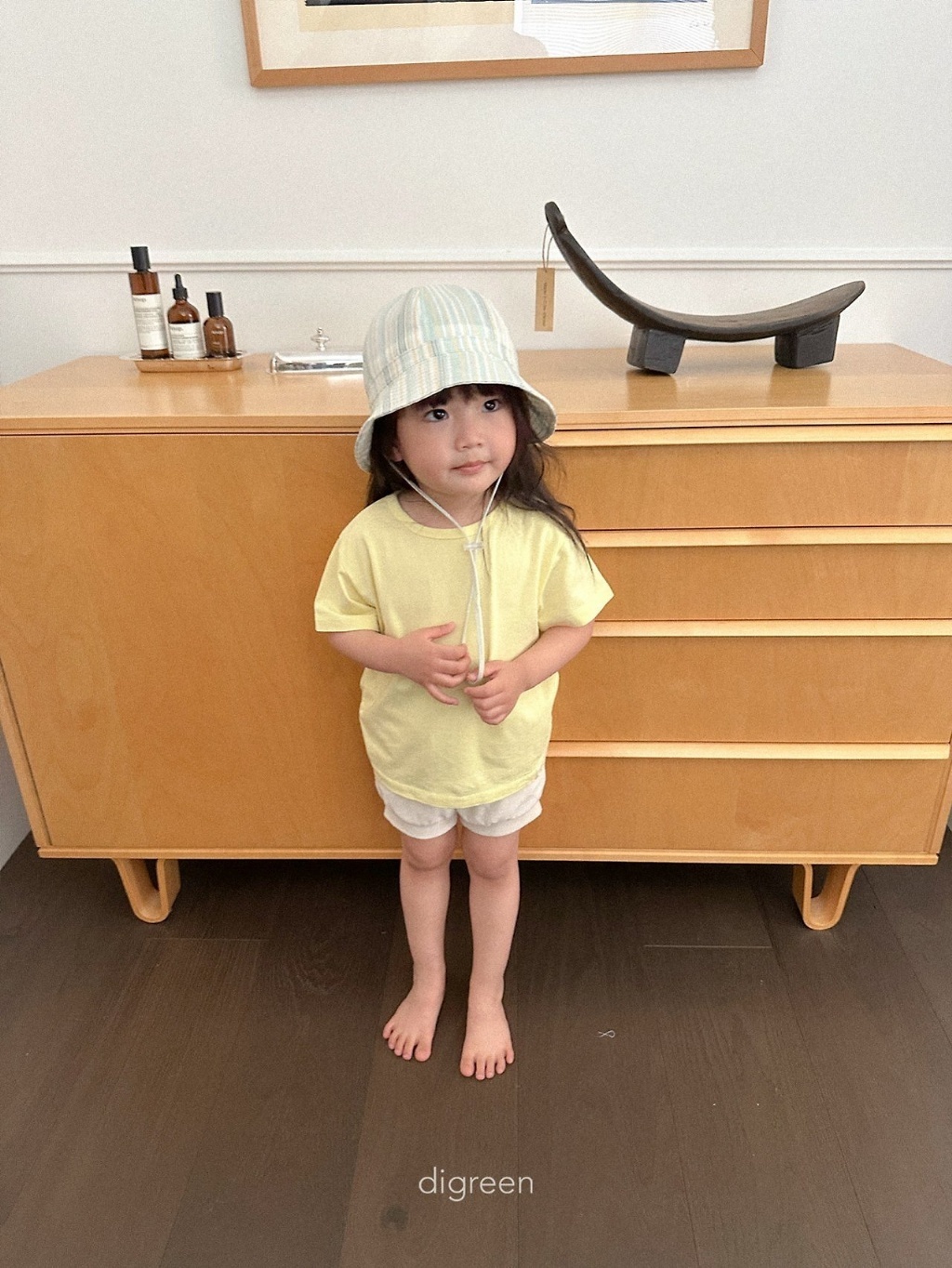 正韓夏Digreenkids 四色愛心小標日常素色上衣